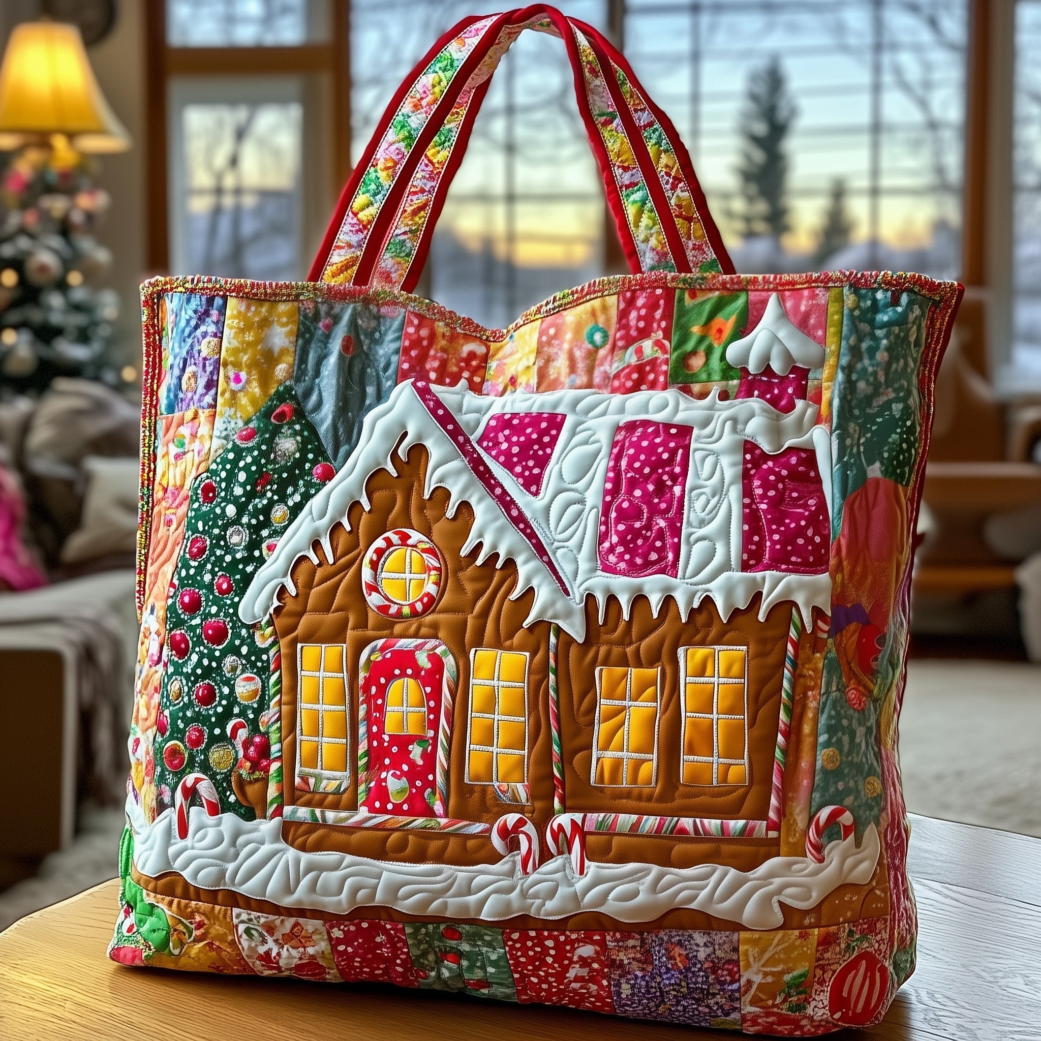 Sweet Gingerbread House Quilted Tote Bag GFTOTG409
