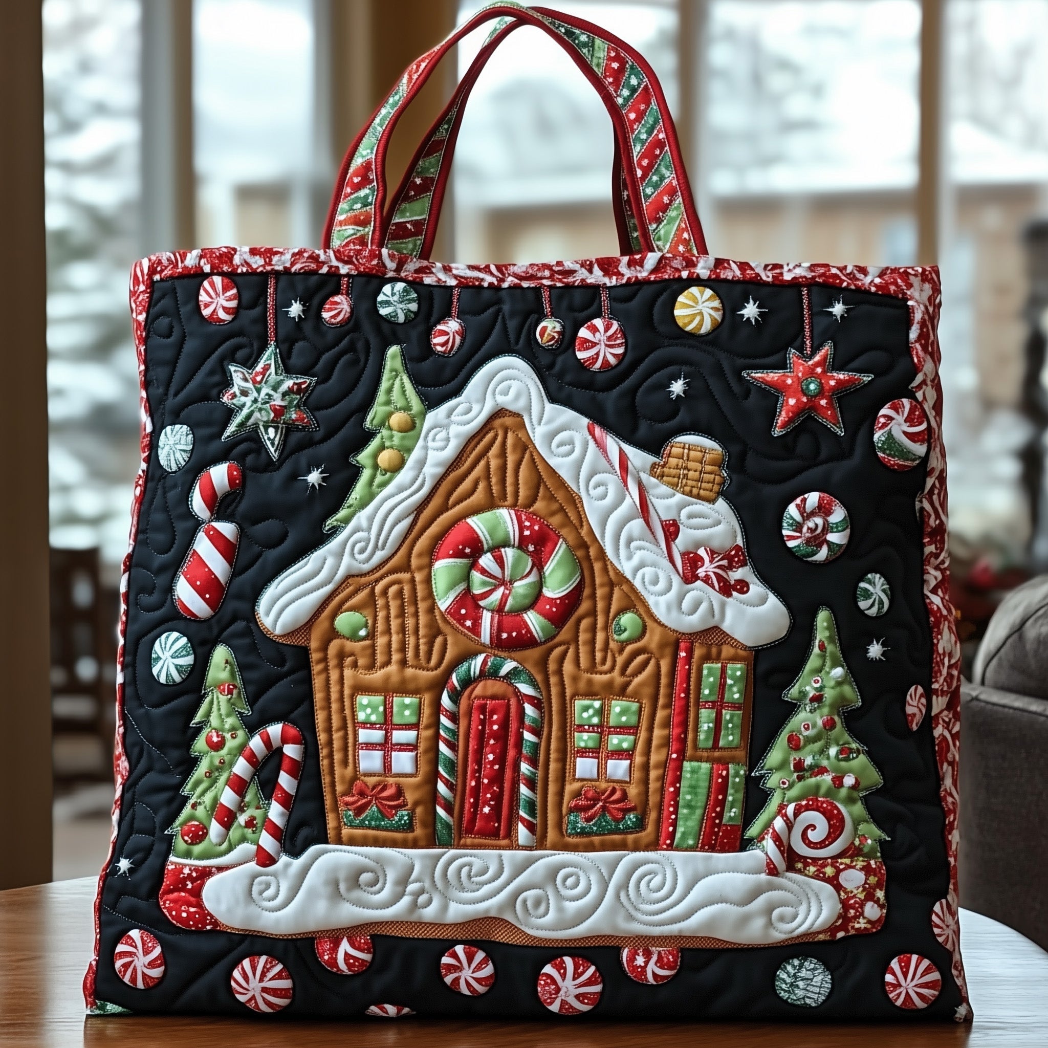 Sweet Gingerbread House Quilted Tote Bag GFTOTG412