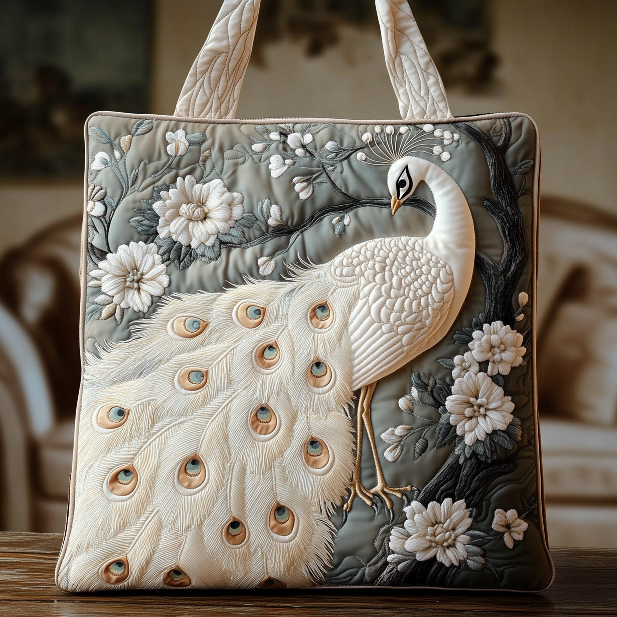 Majesty Peacock Quilted Tote Bag GFTOTG428