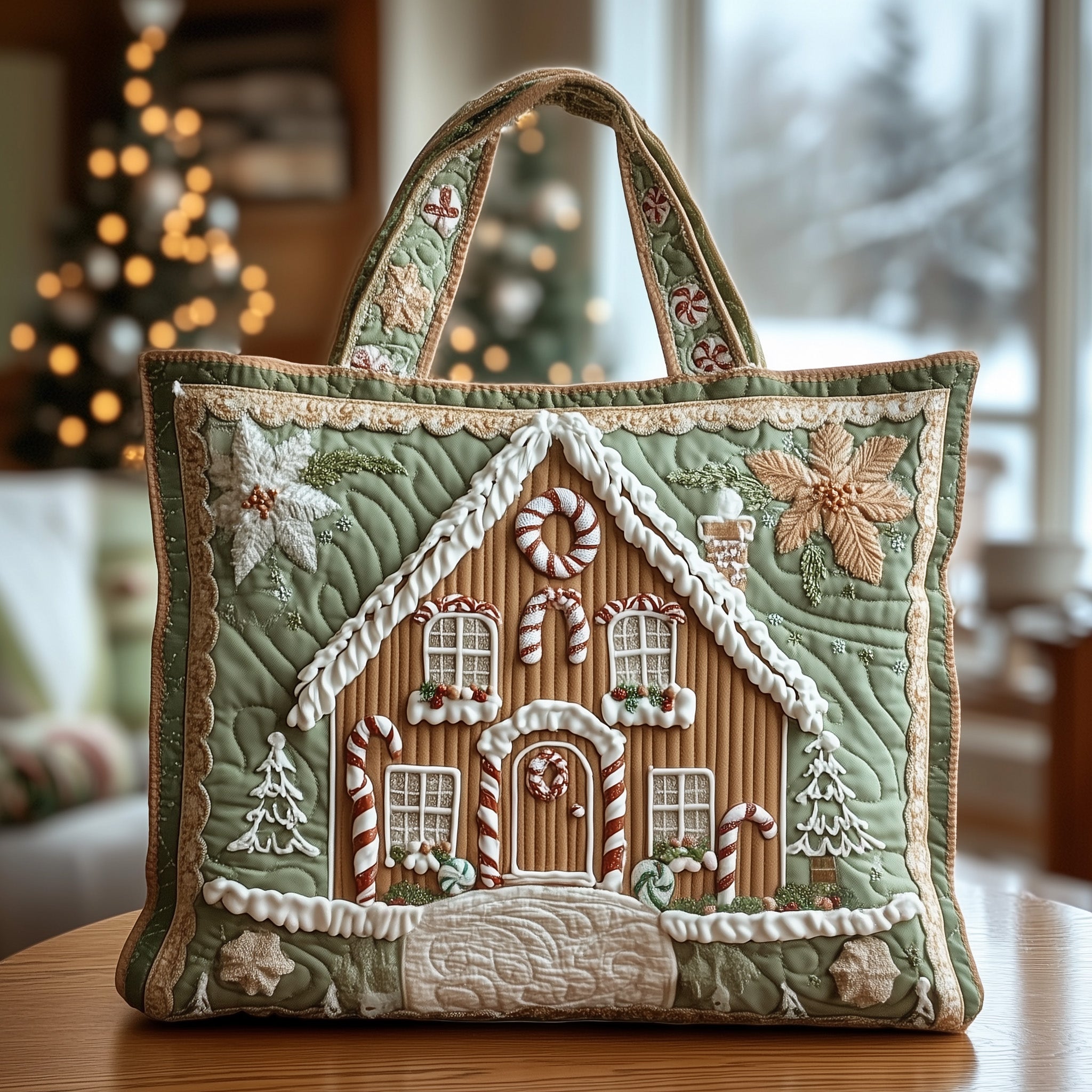 Sweet Gingerbread House Quilted Tote Bag GFTOTG433