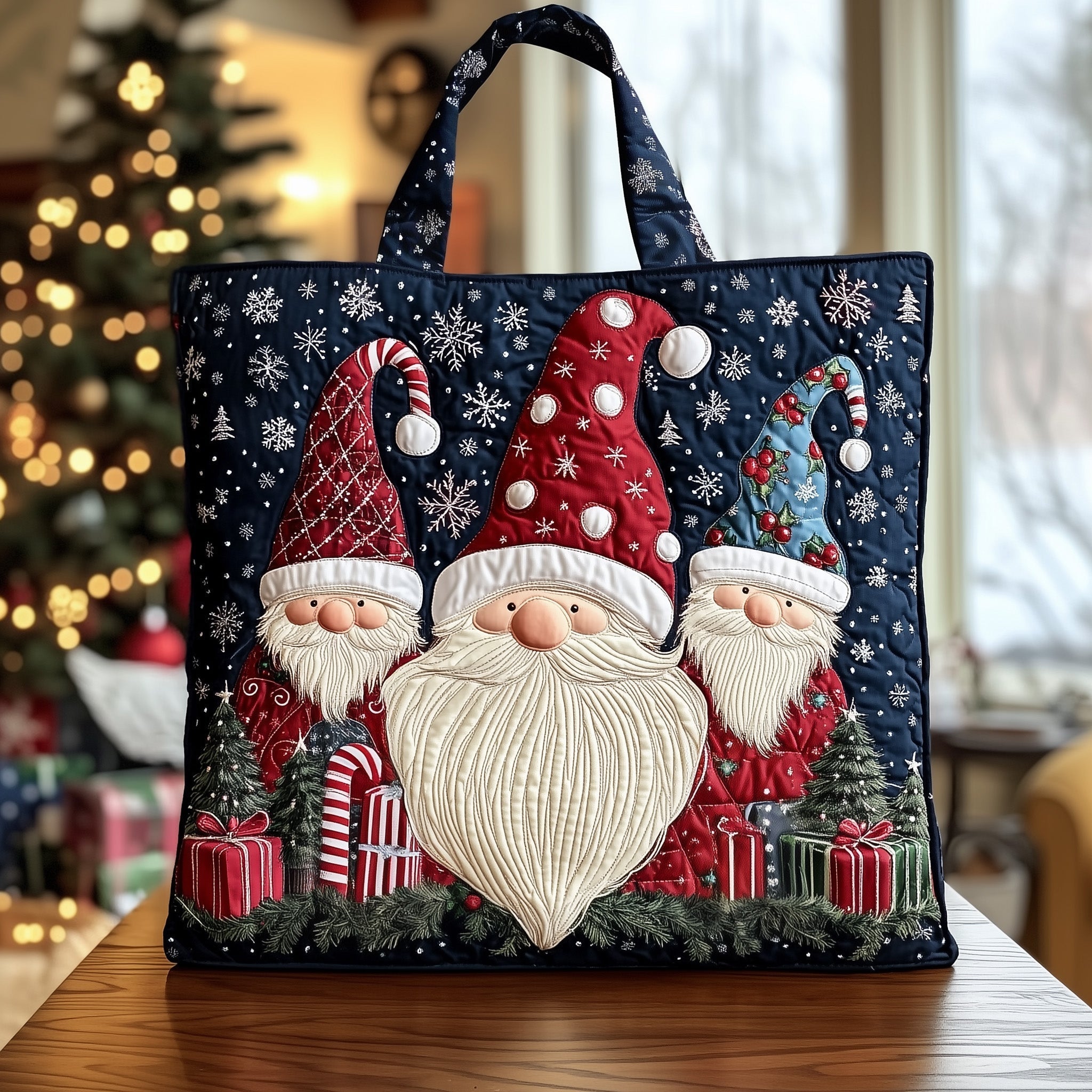 Christmas Gnomes Quilted Tote Bag GFTOTG448