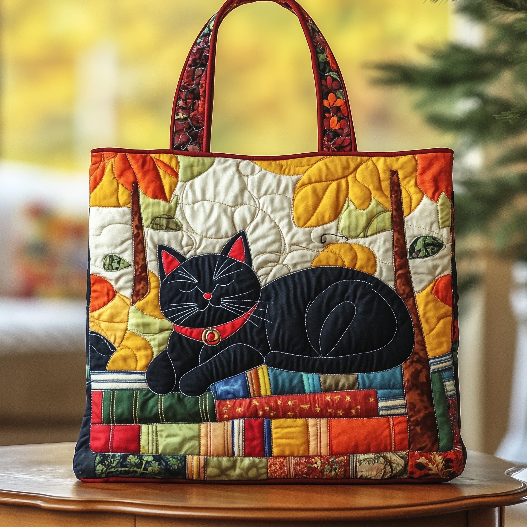 Whimsical Cat Quilted Tote Bag GFTOTG497