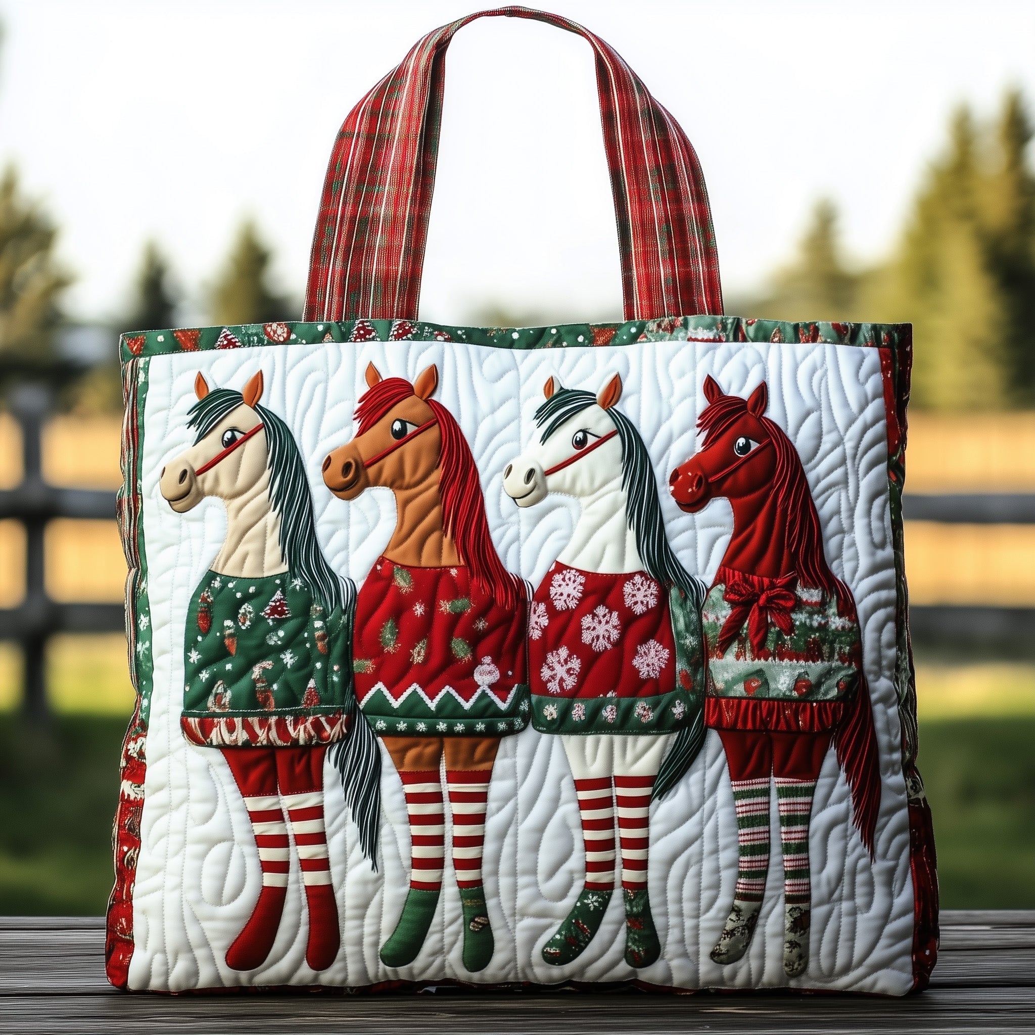 Funky Horse Quilted Tote Bag GFTOTG504