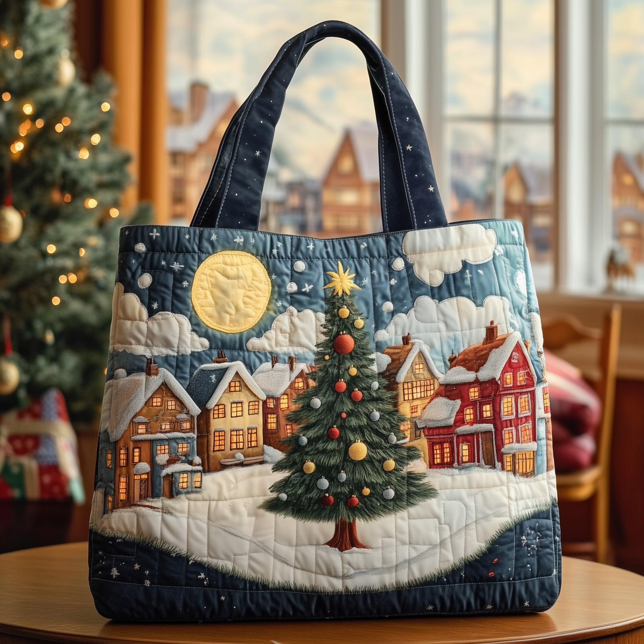 Christmas Village Quilted Tote Bag GFTOTG597