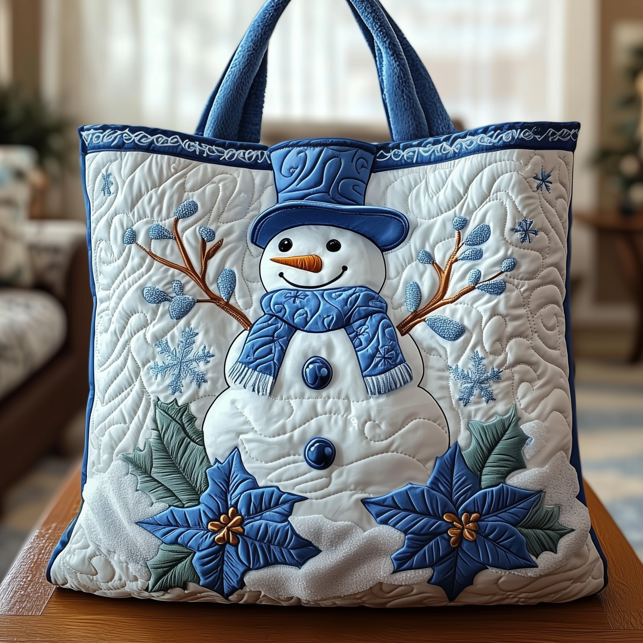 Joyful Snowman Quilted Tote Bag GFTOTG761