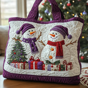 Joyful Snowman Quilted Tote Bag GFTOTG763