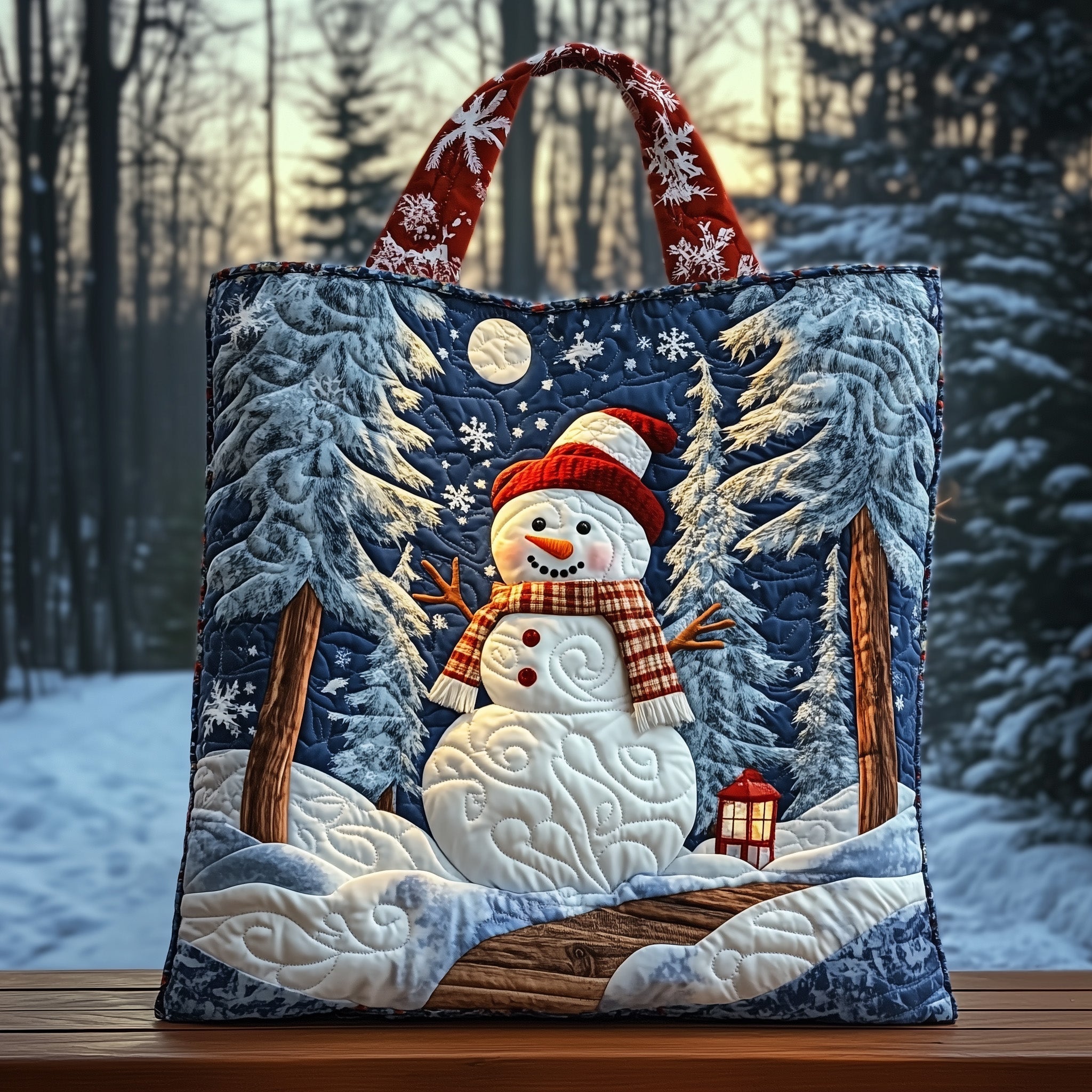 Joyful Snowman Quilted Tote Bag GFTOTG764