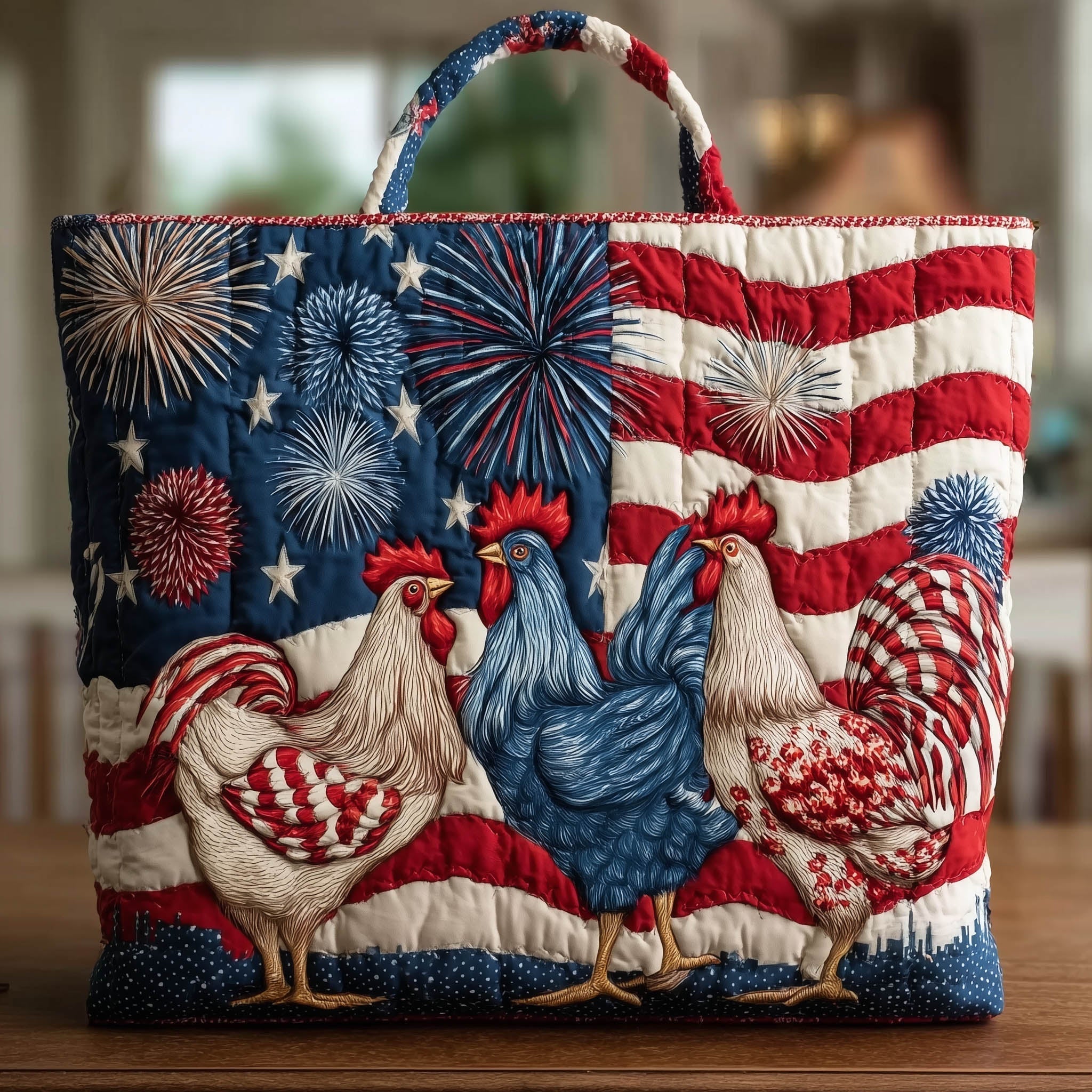 Patriotic Peckers Quilted Tote Bag GFTOTL3831
