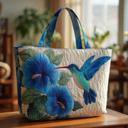 Wings & Blue Petals Quilted Tote Bag GFTOTL3982