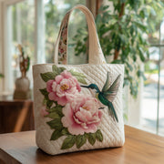 Elegant Peonies Quilted Tote Bag GFTOTL3985