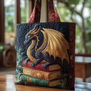 Book Dragon Quilted Tote Bag GFTOTL4017