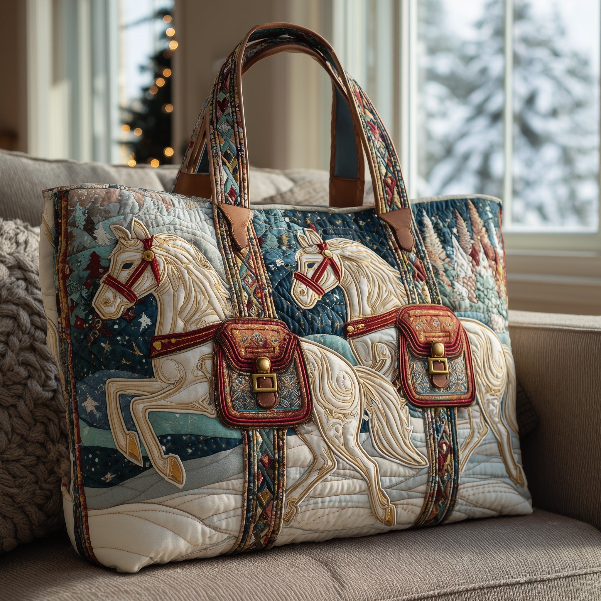 Winter Trot Quilted Tote Bag GFTOTL4227