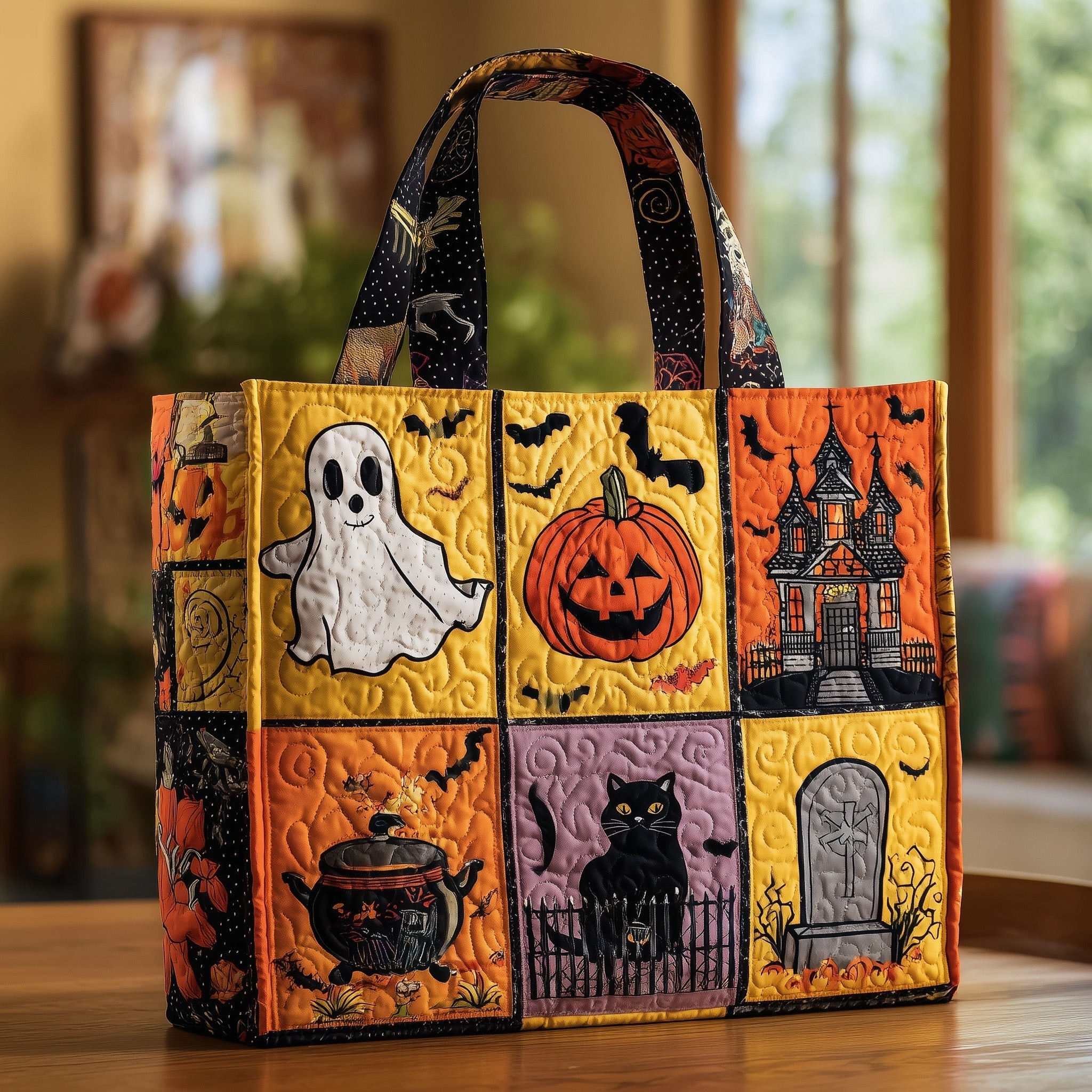 Retro Halloween Quilted Tote Bag GFTOTL4232