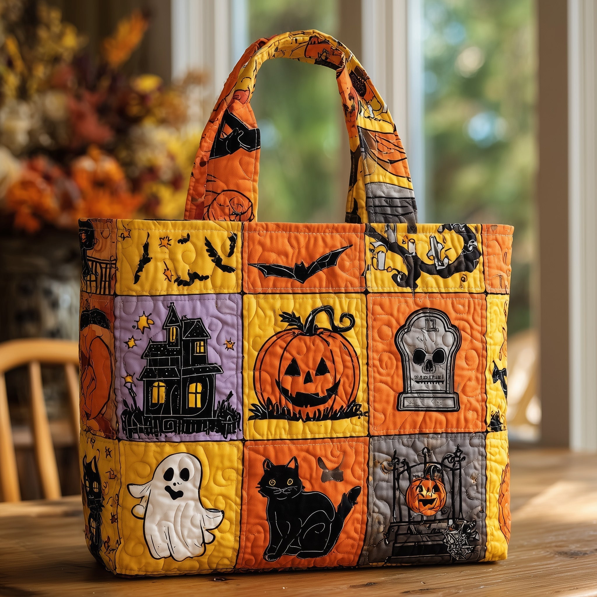 Retro Halloween Quilted Tote Bag GFTOTL4233
