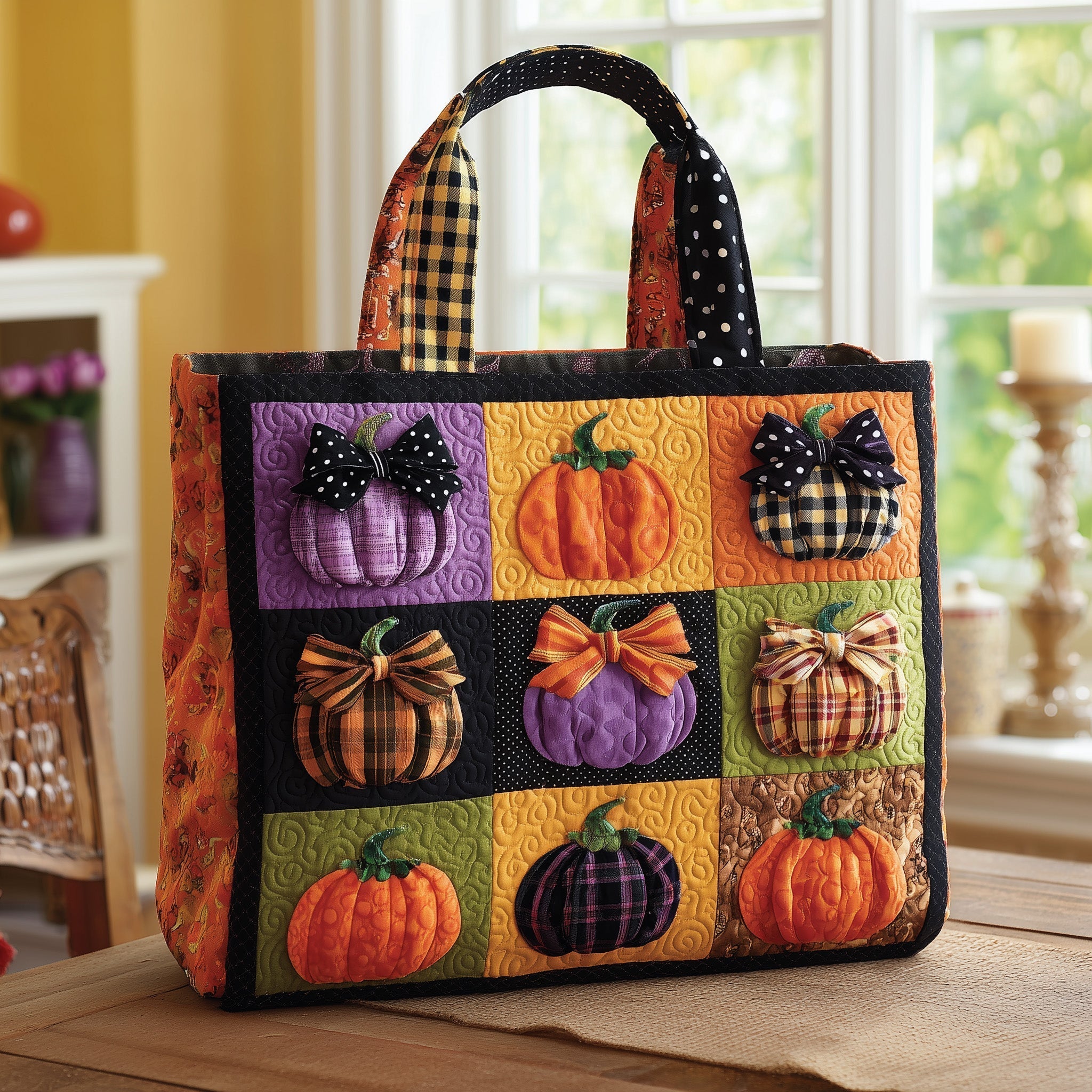 Coquette Pumpkin Quilted Tote Bag GFTOTL4245