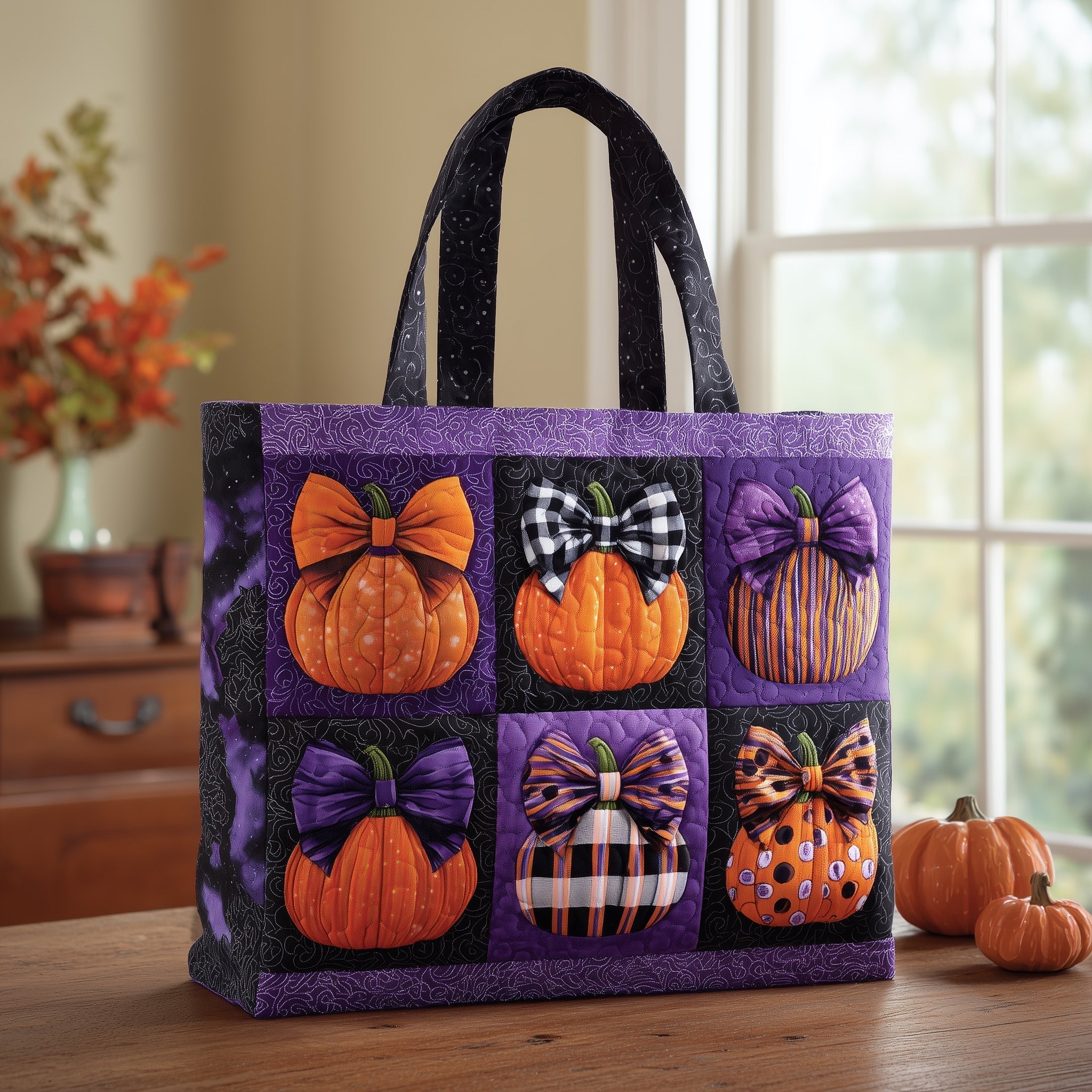 Coquette Pumpkin Quilted Tote Bag GFTOTL4248