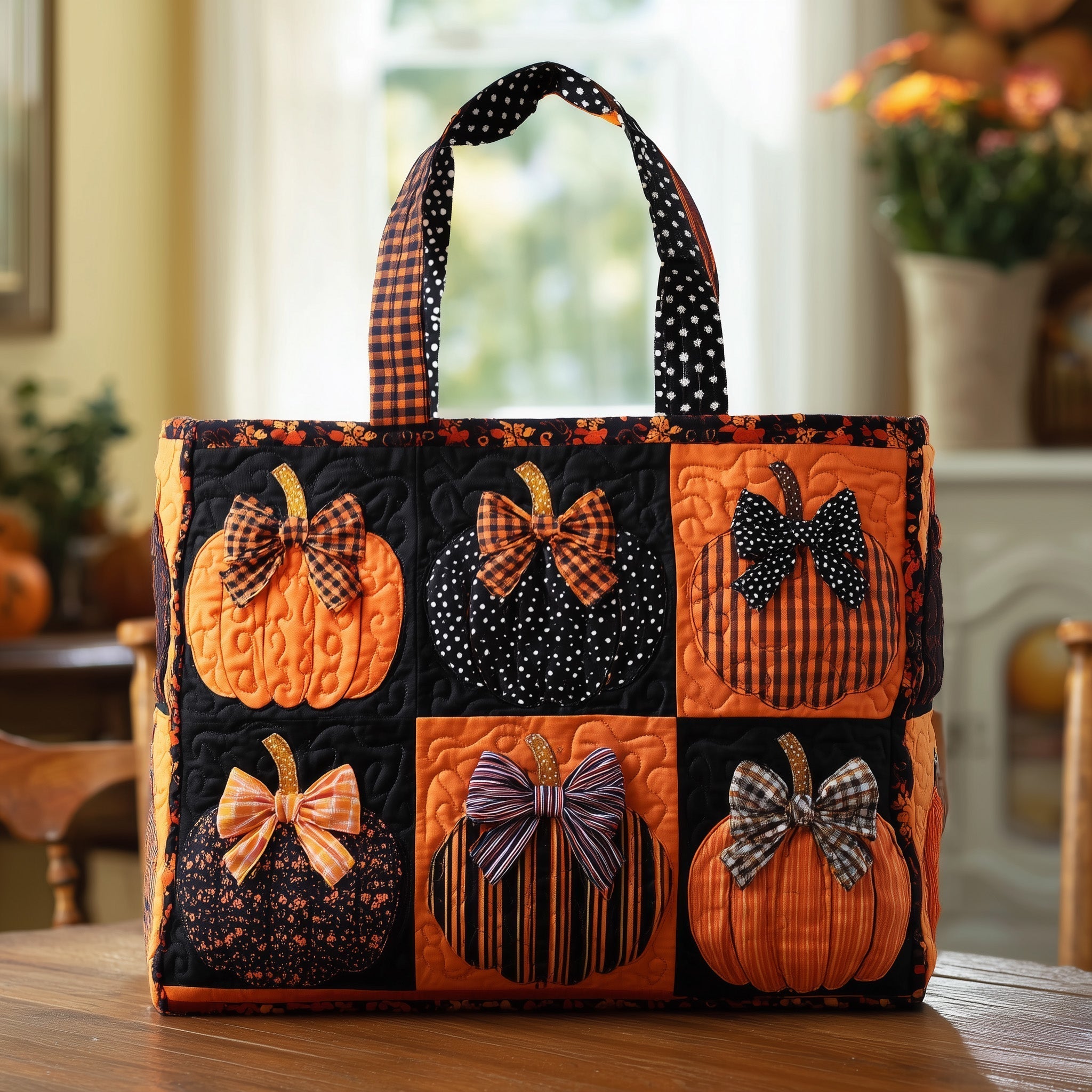 Coquette Pumpkin Quilted Tote Bag GFTOTL4249