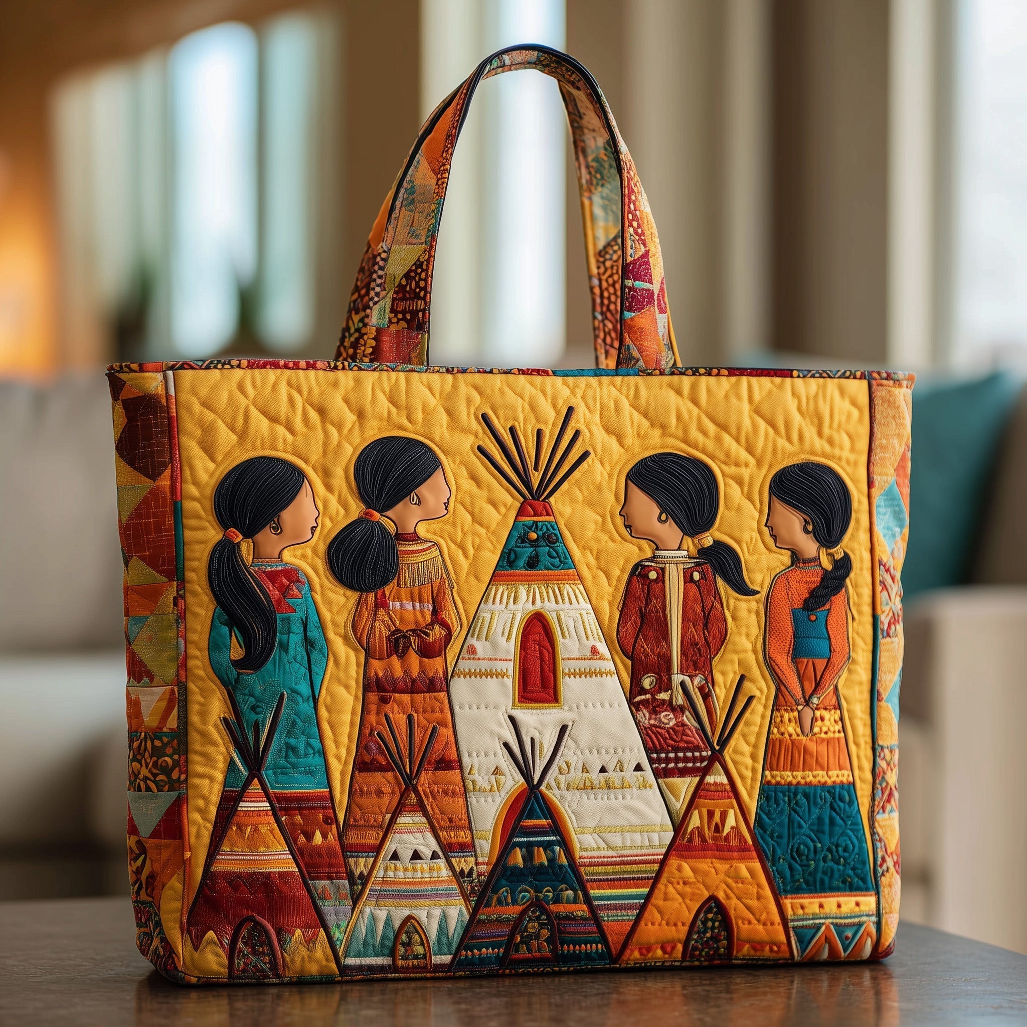 Tribal Echo Quilted Tote Bag GFTOTP10001