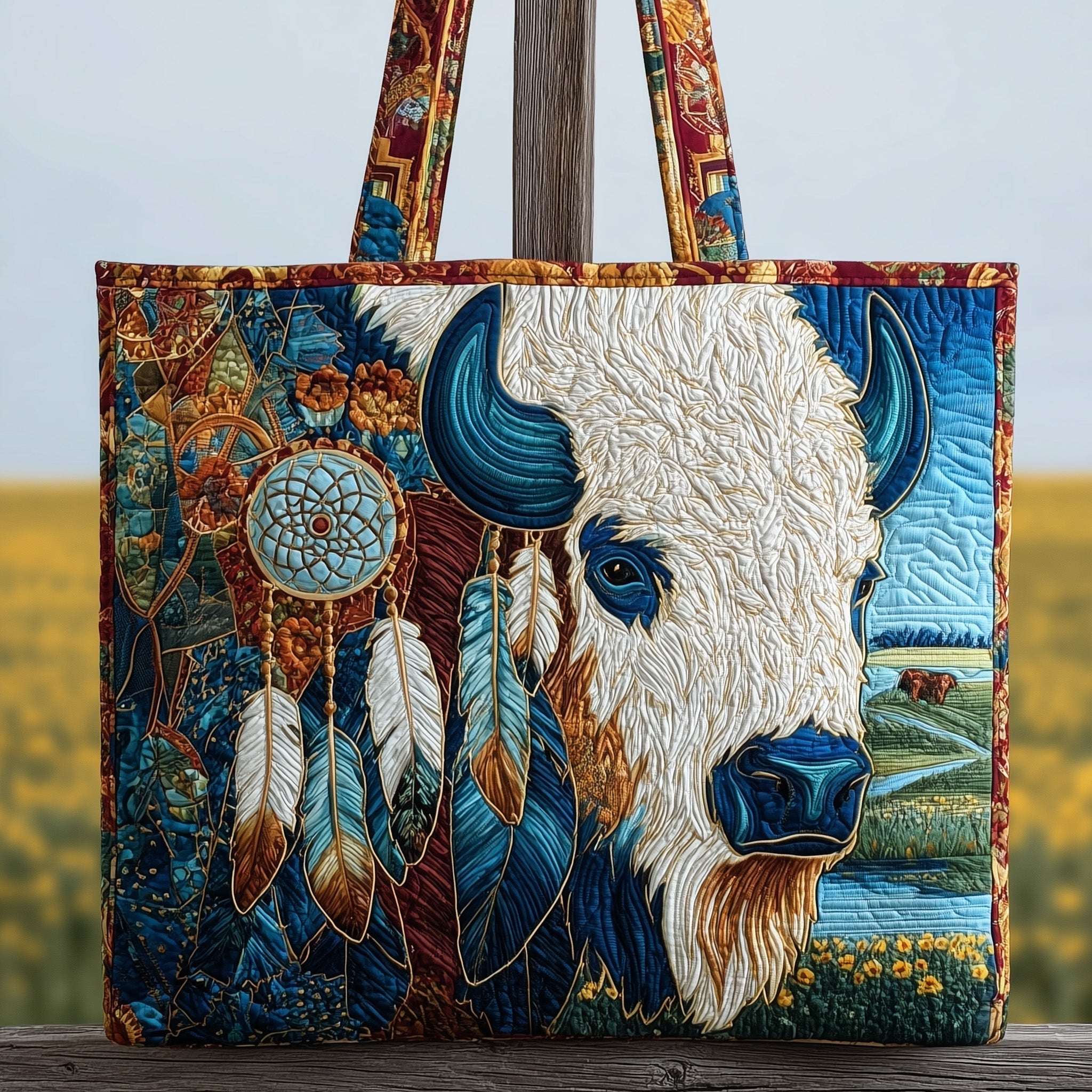 Majestic Bison Quilted Tote Bag GFTOTP10005