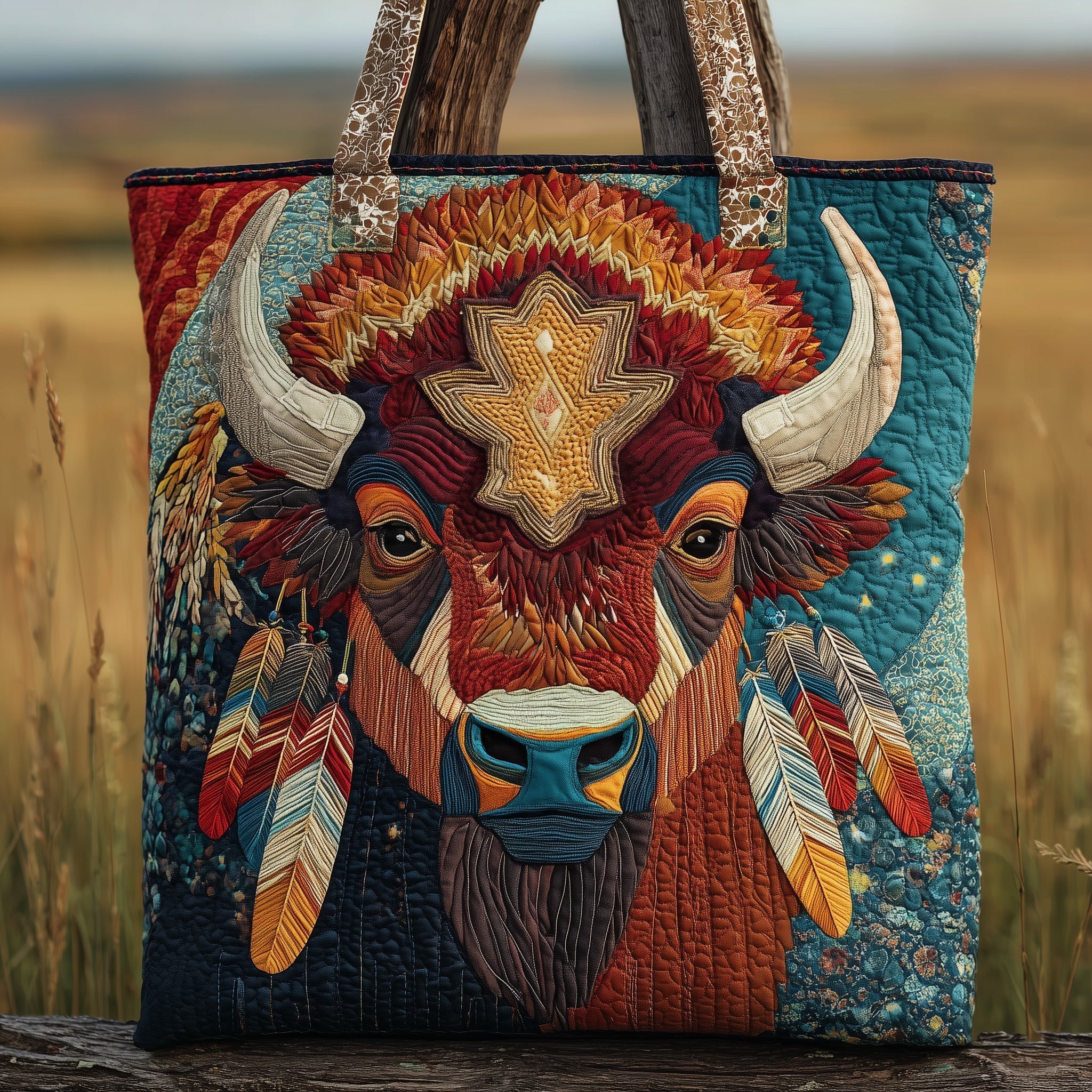 Majestic Bison Quilted Tote Bag GFTOTP10007