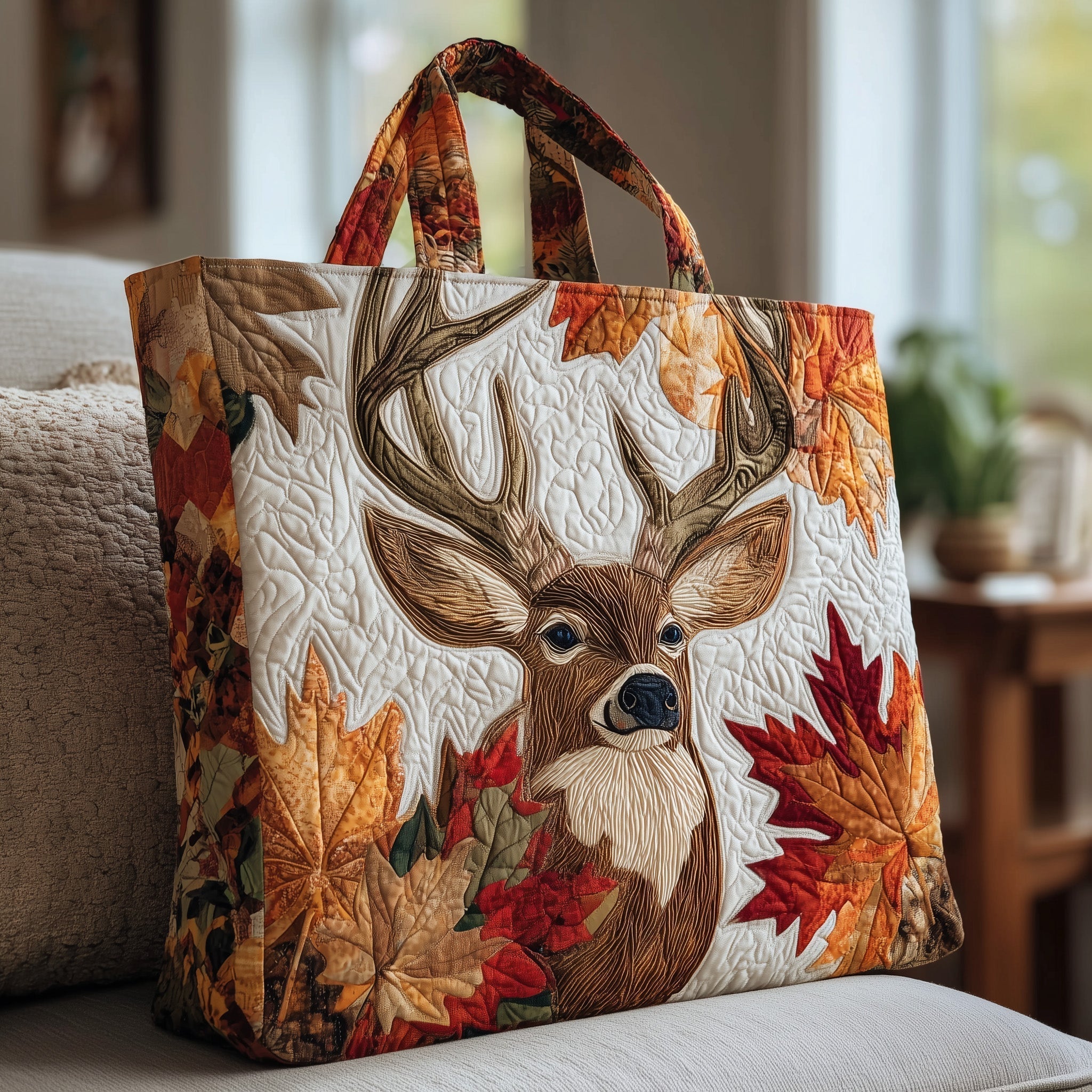 Autumn Antlers Quilted Tote Bag GFTOTP10074