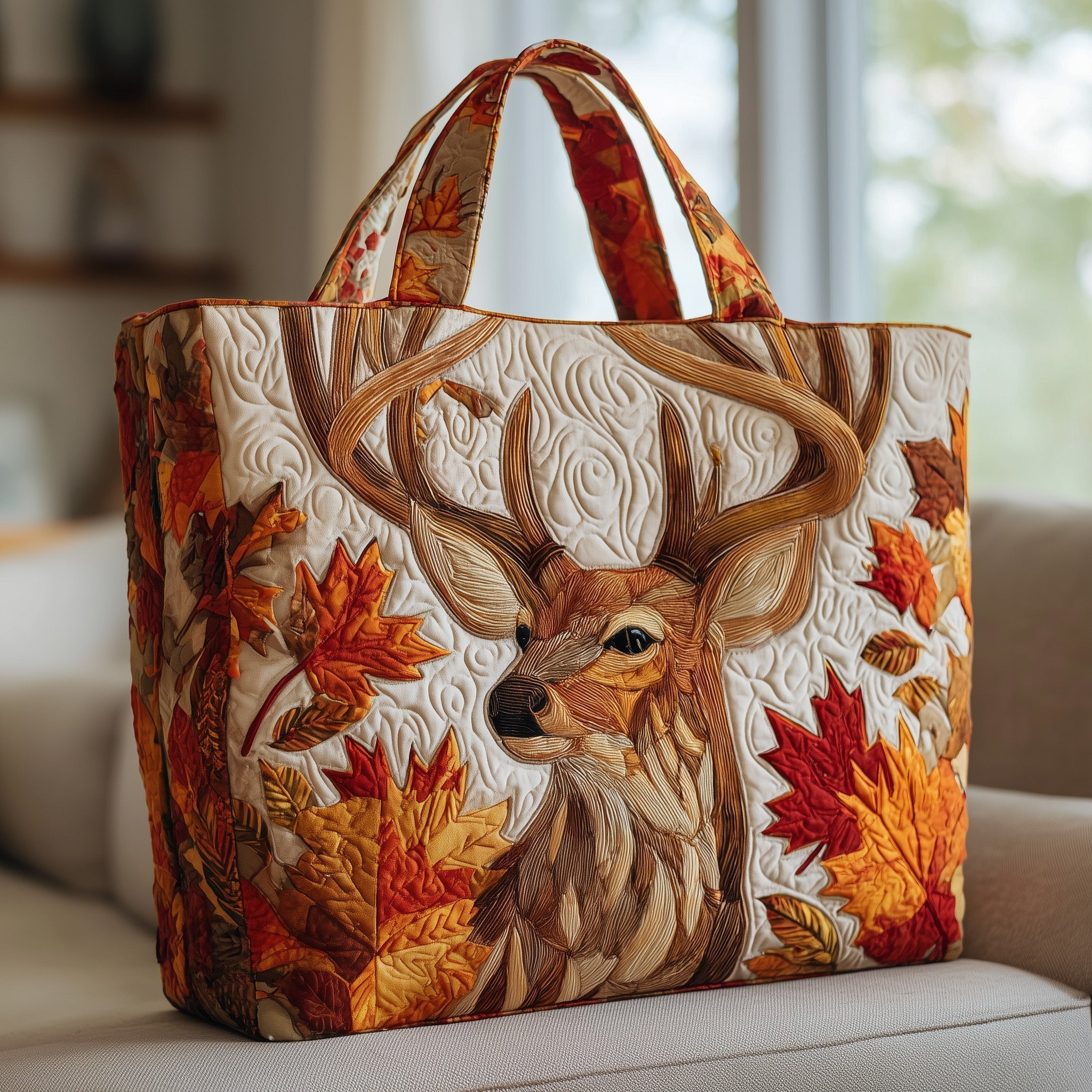 Autumn Antlers Quilted Tote Bag GFTOTP10075