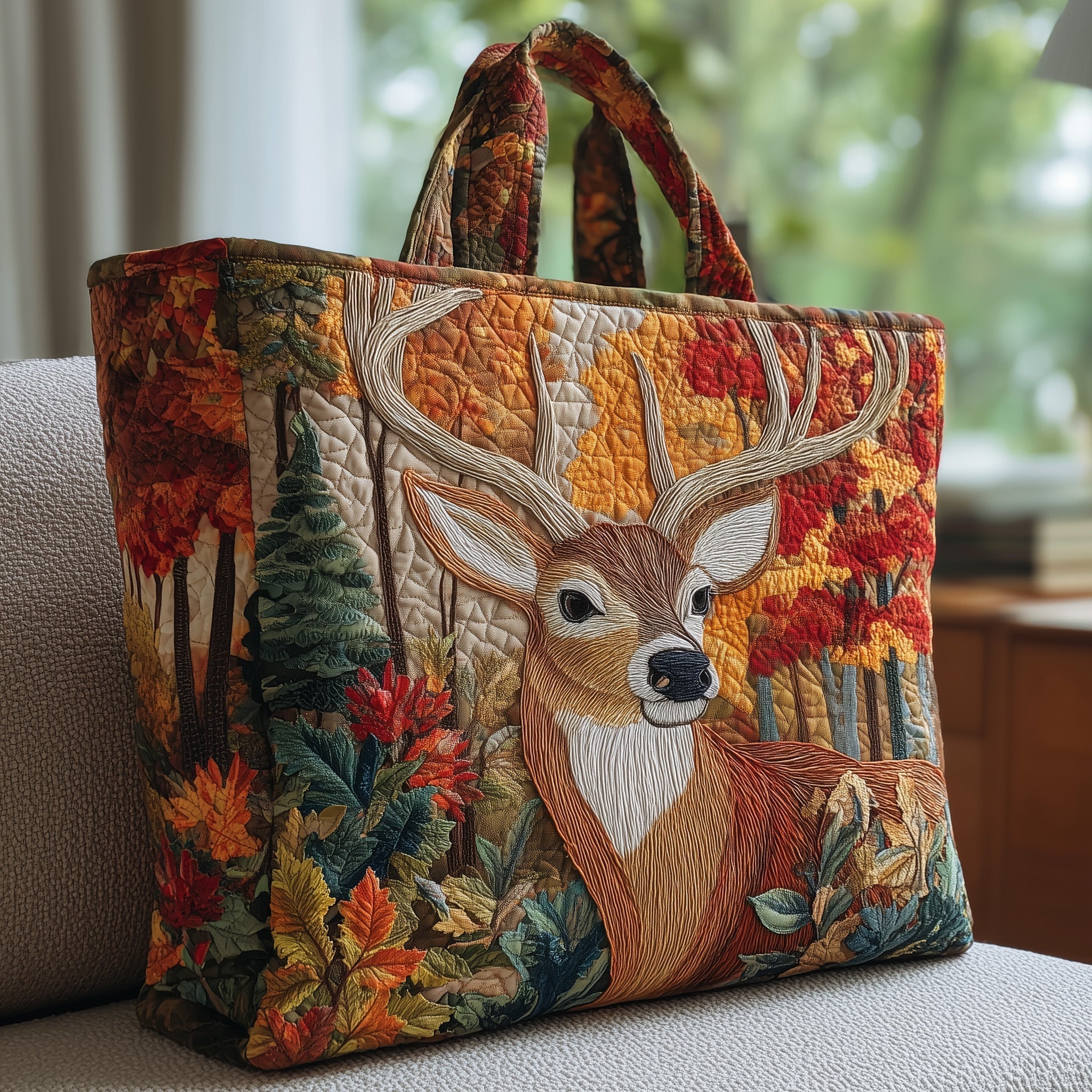 Autumn Antlers Quilted Tote Bag GFTOTP10076