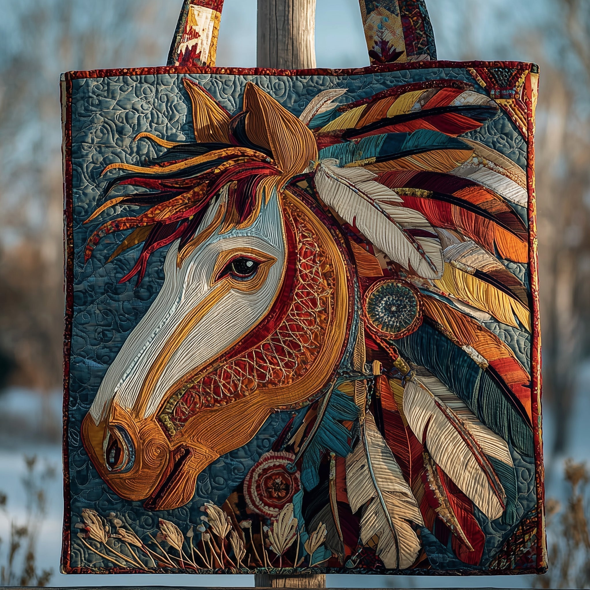 Galloping Spirit Quilted Tote Bag GFTOTP10150