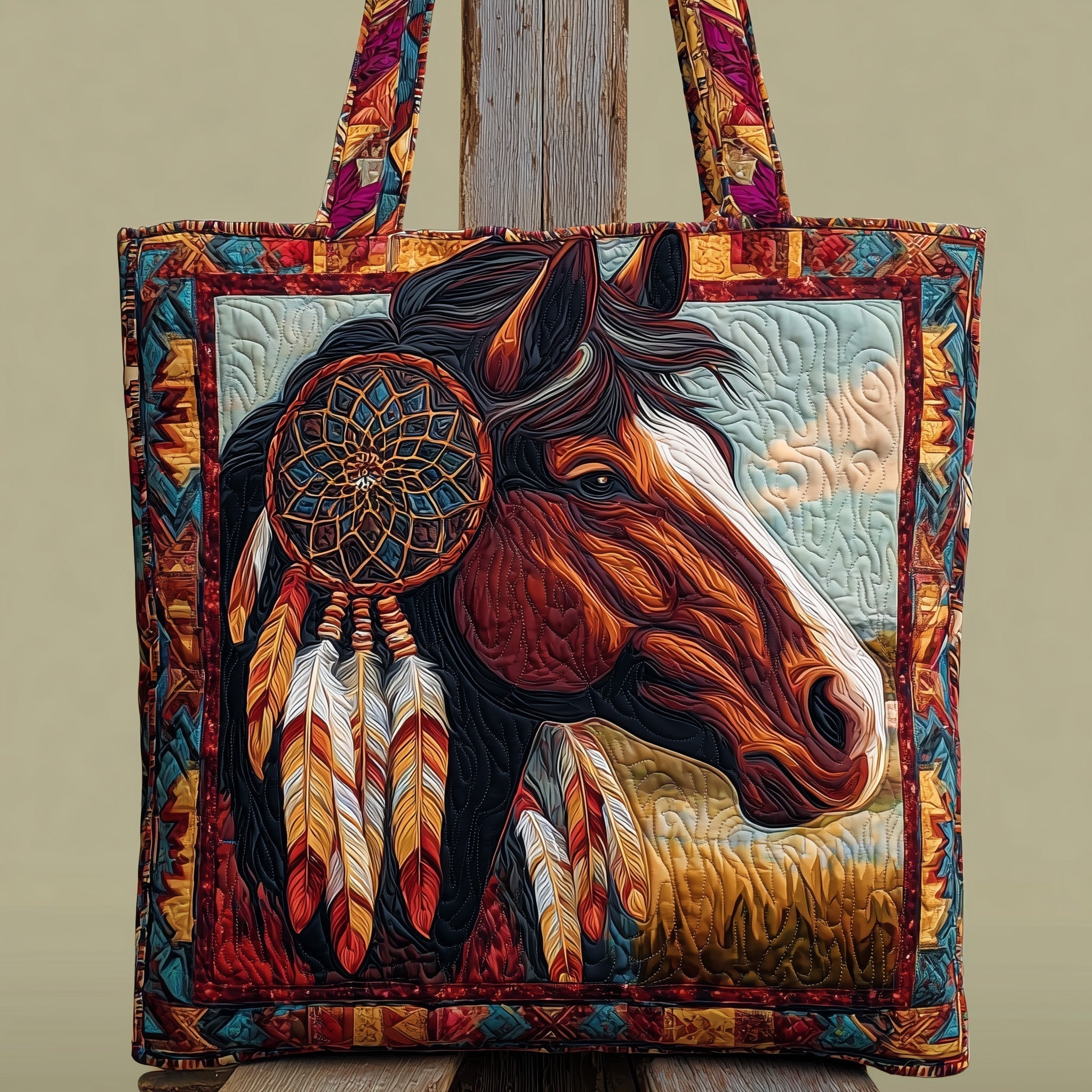 Galloping Spirit Quilted Tote Bag GFTOTP10154