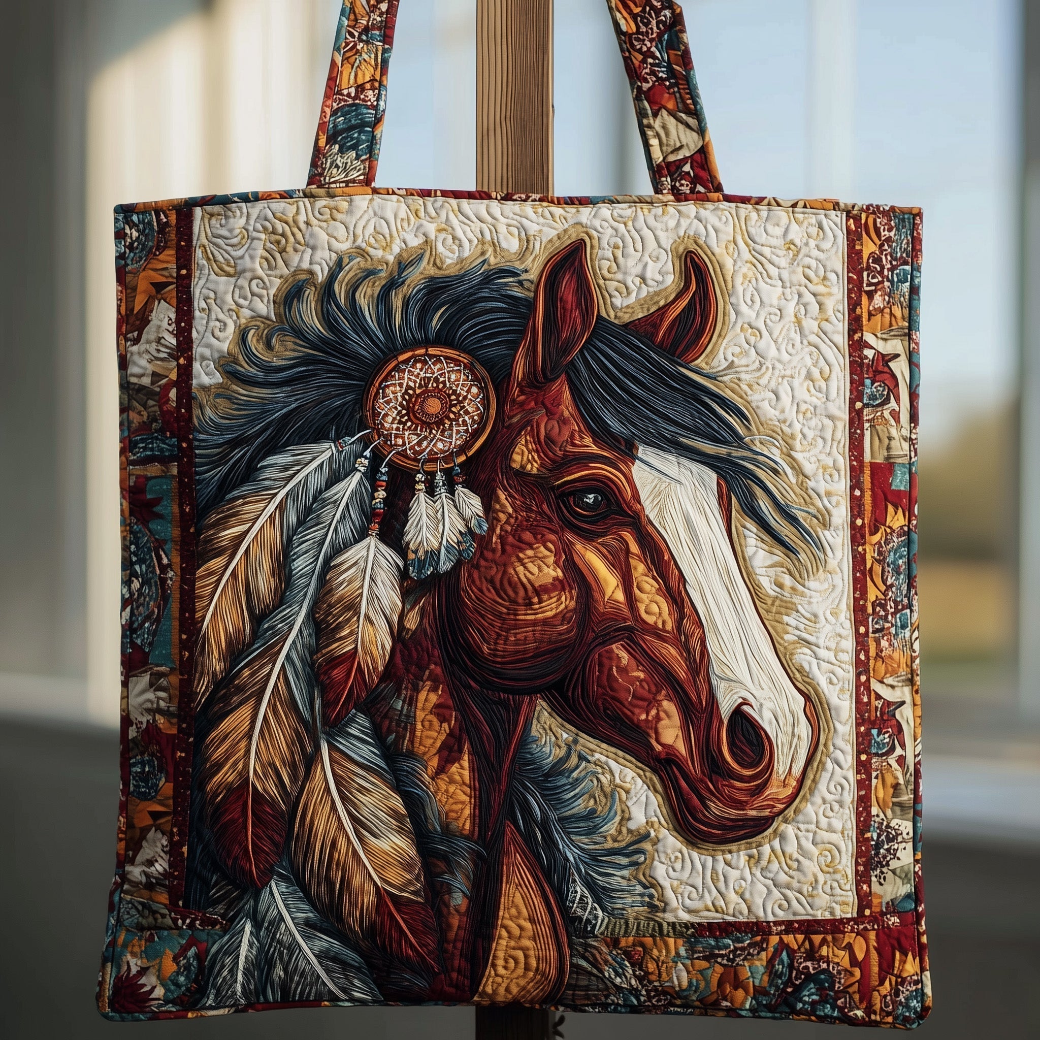 Galloping Spirit Quilted Tote Bag GFTOTP10155