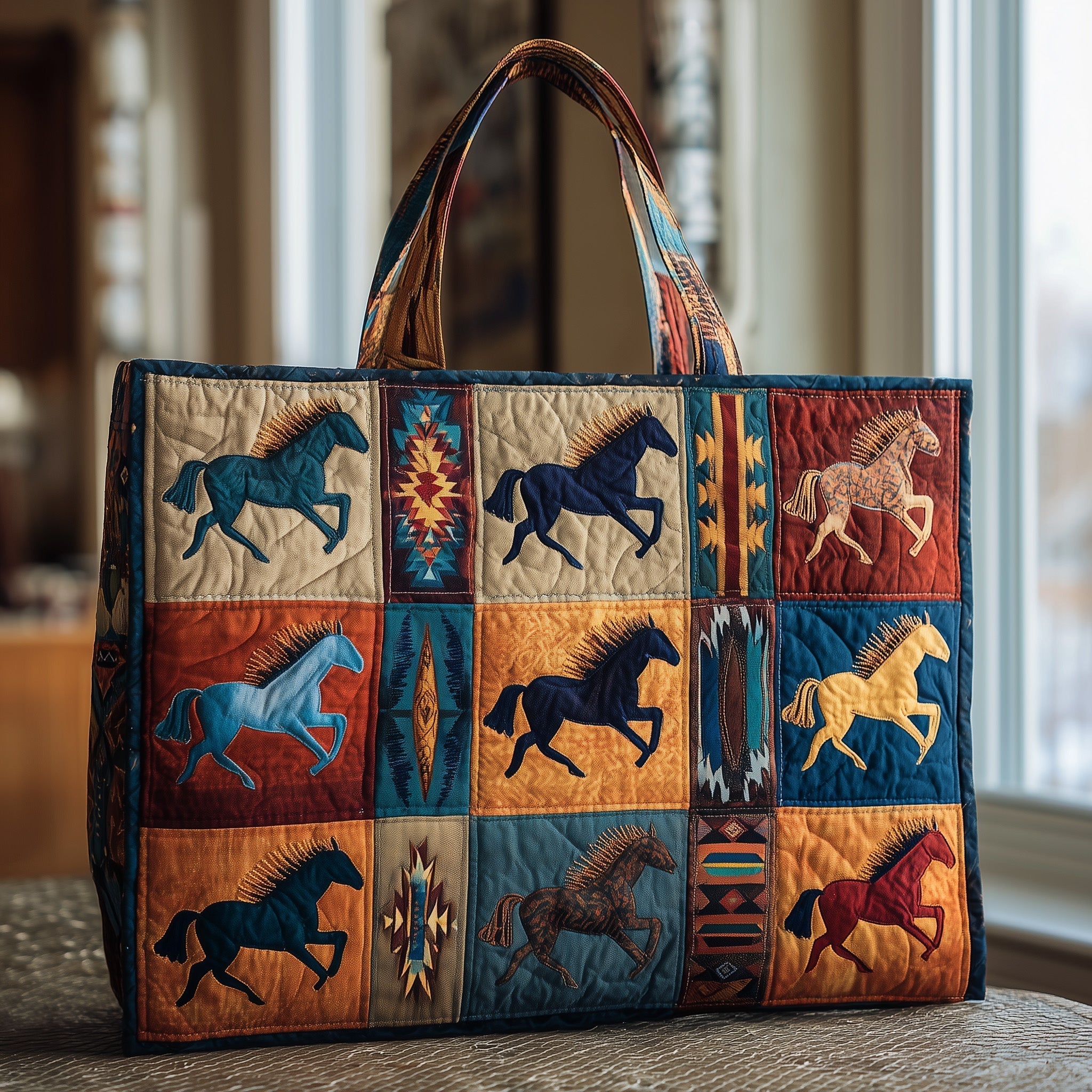 Galloping Spirit Quilted Tote Bag GFTOTP10158