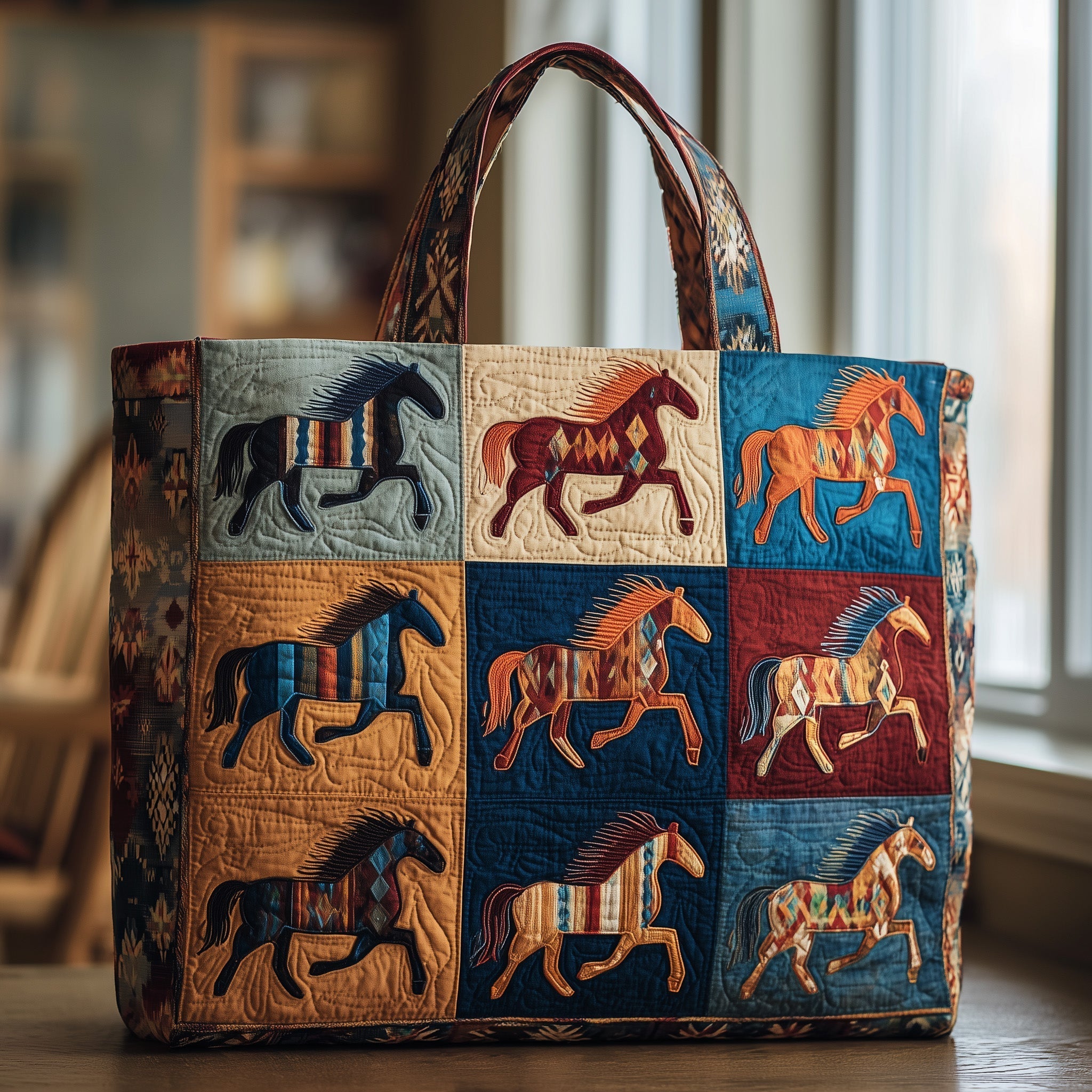 Galloping Spirit Quilted Tote Bag GFTOTP10159