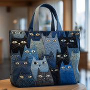 Whimsical Cat Quilted Tote Bag GFTOTP10202