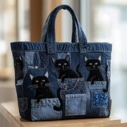 Whimsical Cat Quilted Tote Bag GFTOTP10205