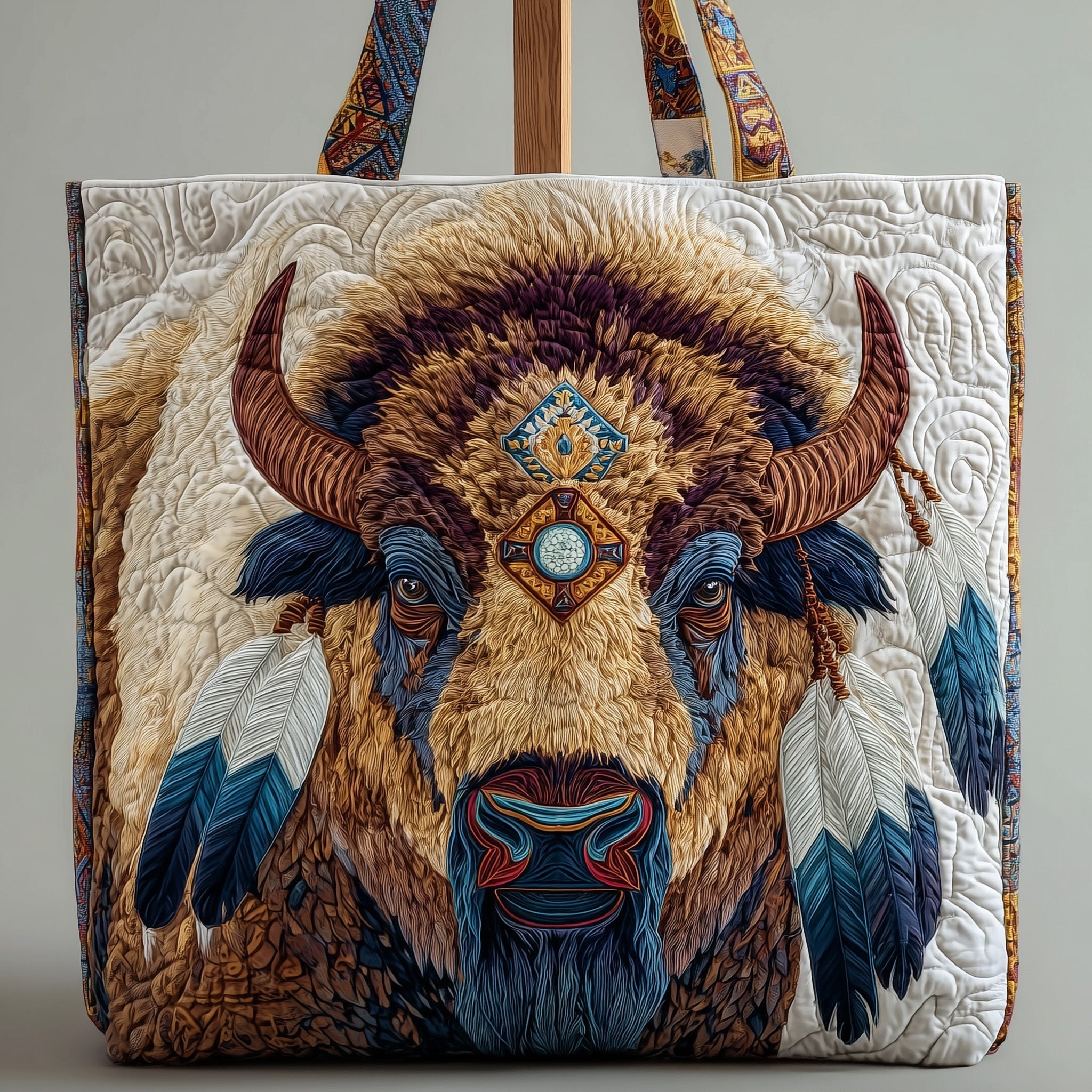 Majestic Bison Quilted Tote Bag GFTOTP10242