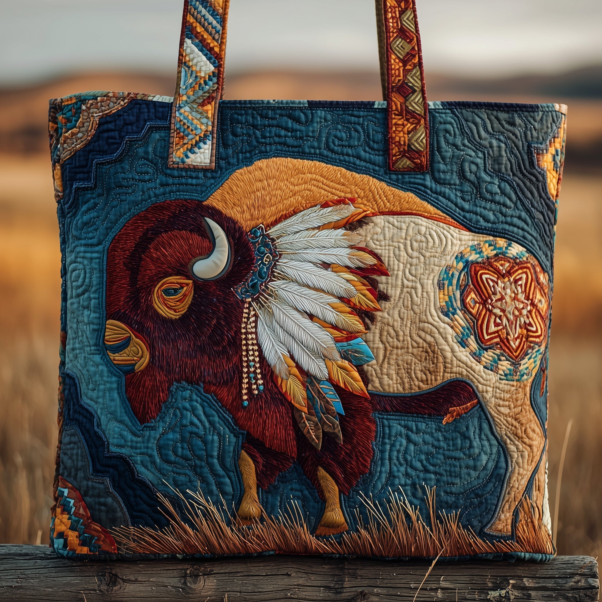 Majestic Bison Quilted Tote Bag GFTOTP10247