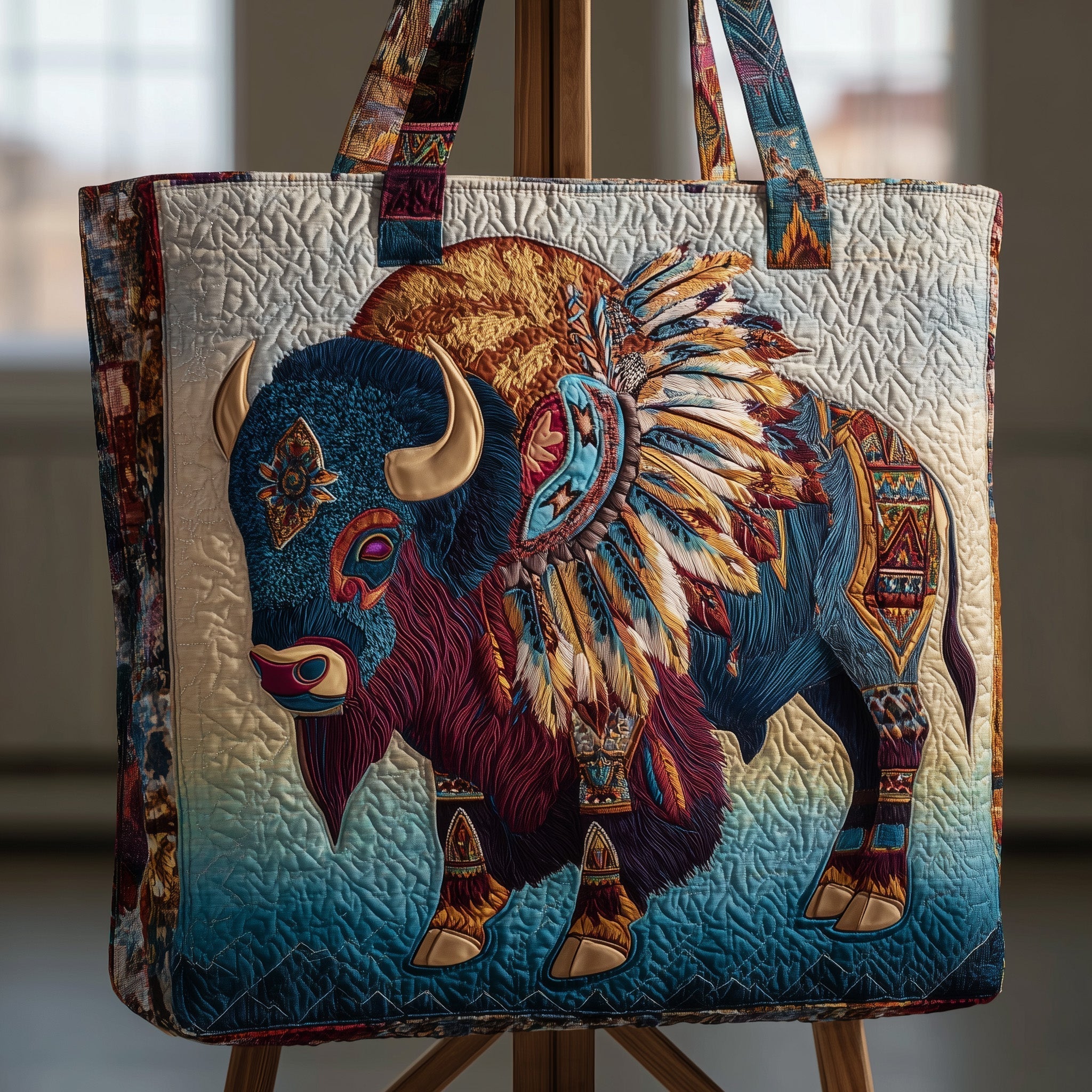 Majestic Bison Quilted Tote Bag GFTOTP10248