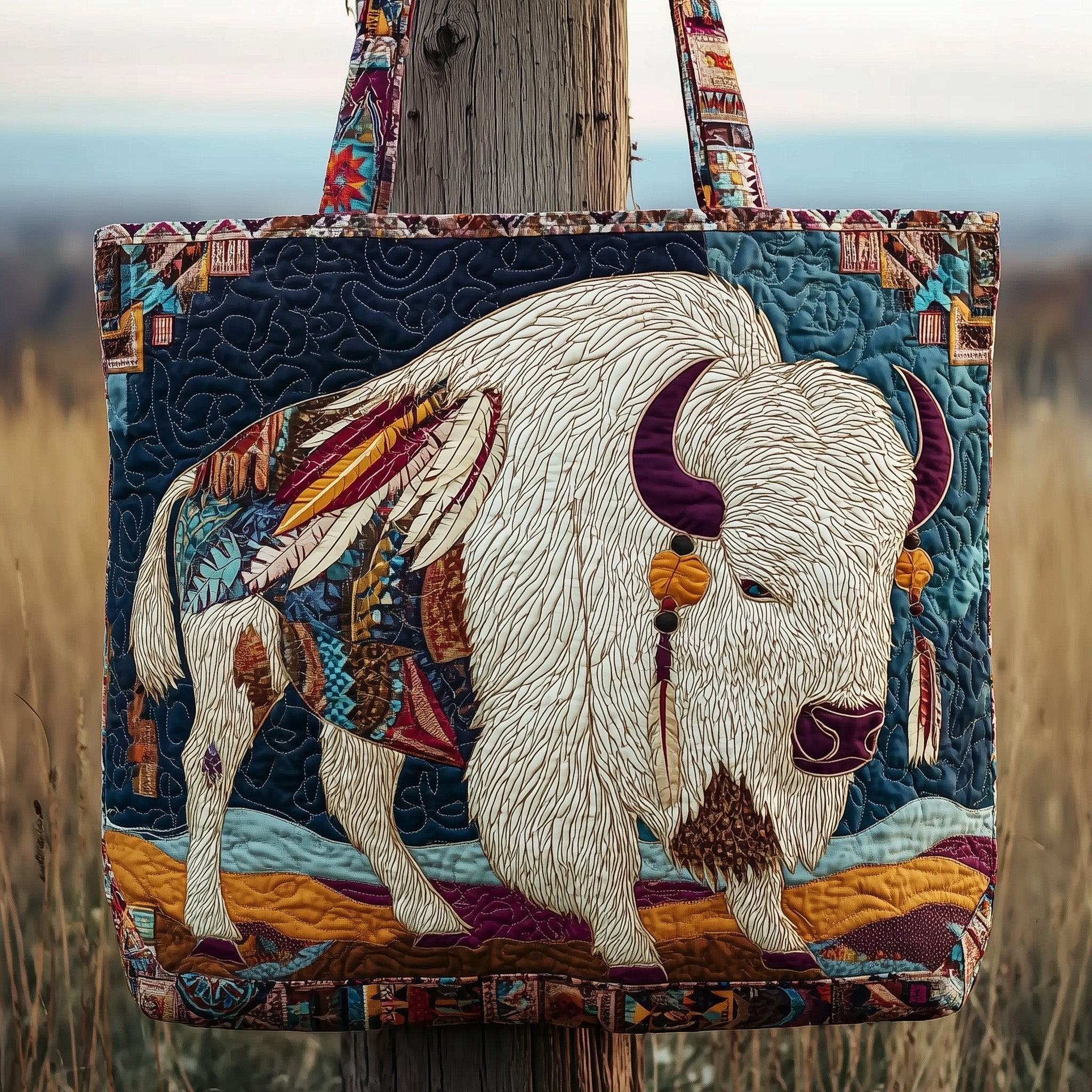 Majestic Bison Quilted Tote Bag GFTOTP10250