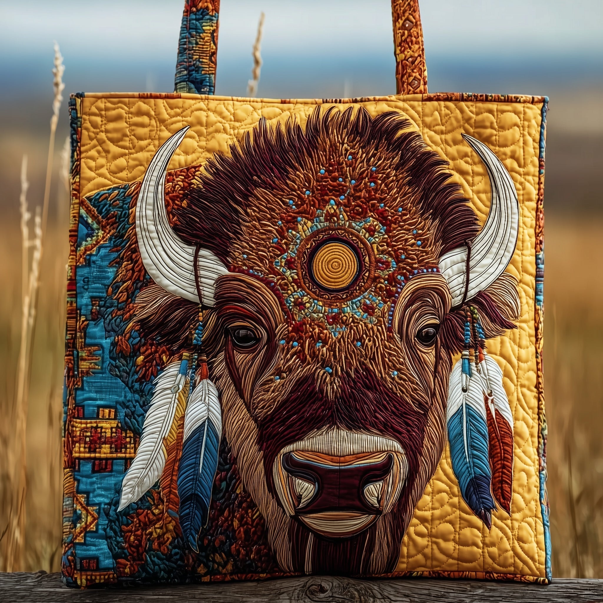 Majestic Bison Quilted Tote Bag GFTOTP10252