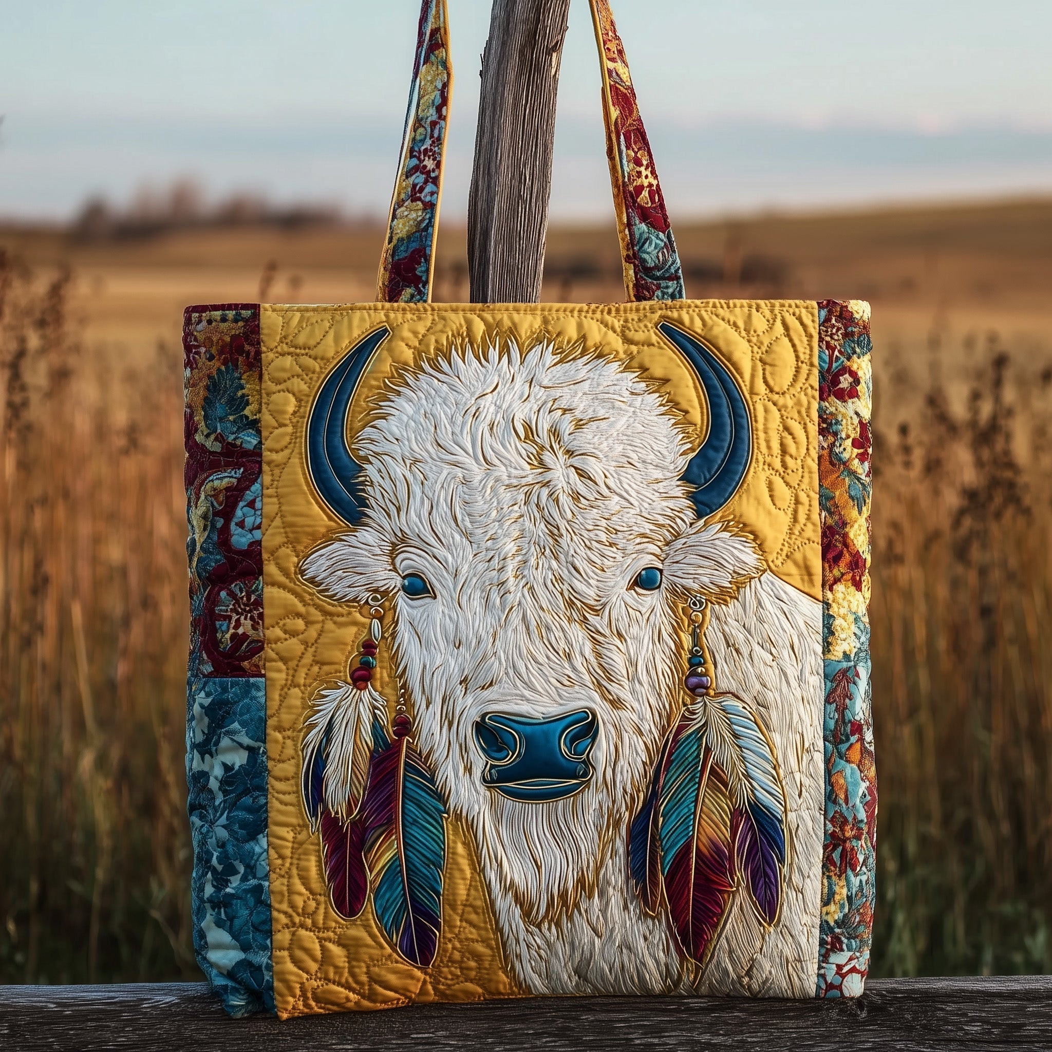 Majestic Bison Quilted Tote Bag GFTOTP10254