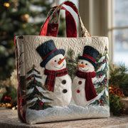 Holiday Snowman Charm Quilted Tote Bag GFTOTP11450