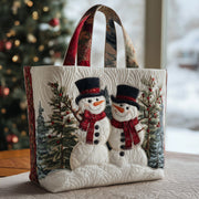 Holiday Snowman Charm Quilted Tote Bag GFTOTP11451