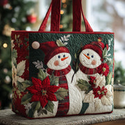 Holiday Snowman Charm Quilted Tote Bag GFTOTP11452