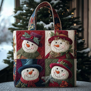 Holiday Snowman Charm Quilted Tote Bag GFTOTP11453