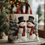 Holiday Snowman Charm Quilted Tote Bag GFTOTP11457