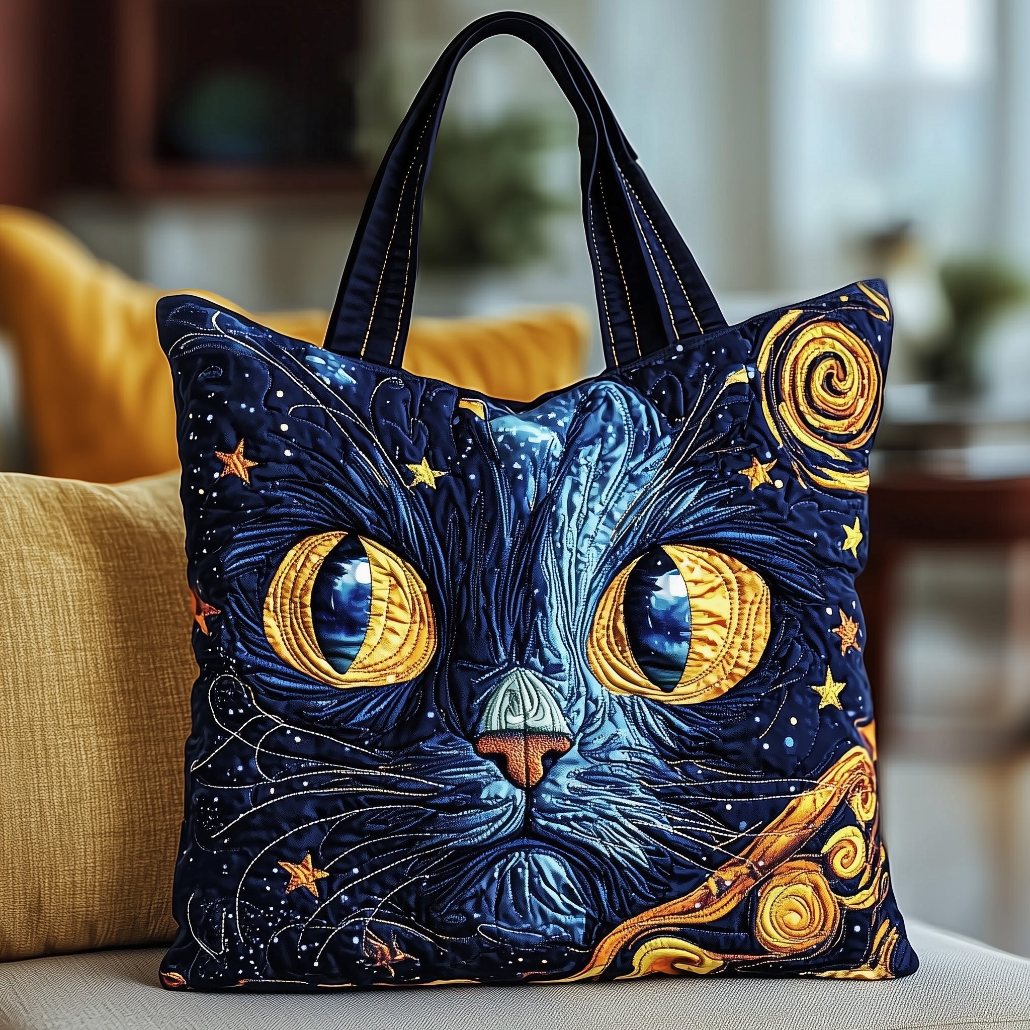 Starry Catitude Quilted Tote Bag GFTOTP12240