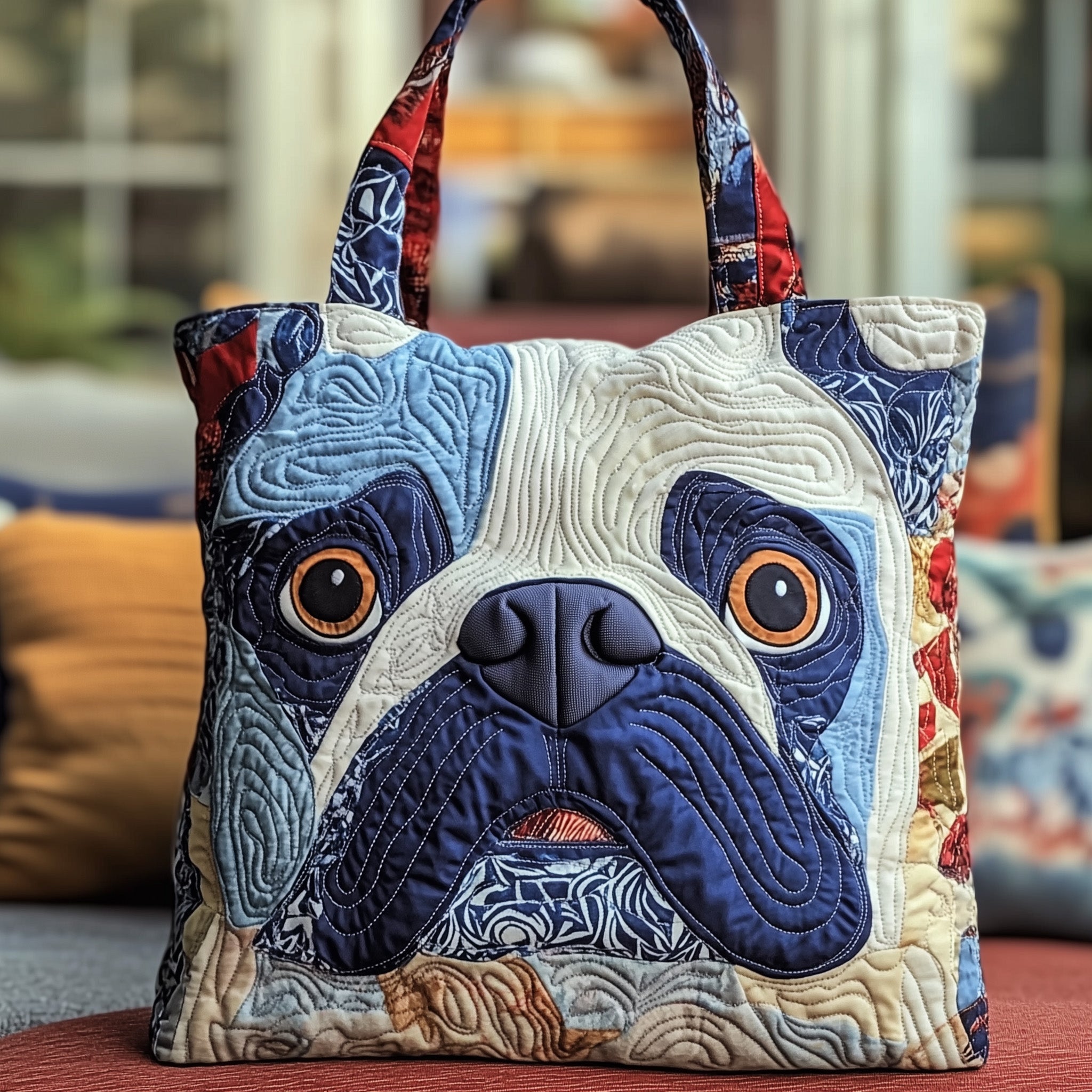 Frenchie Charm Quilted Tote Bag GFTOTP12259