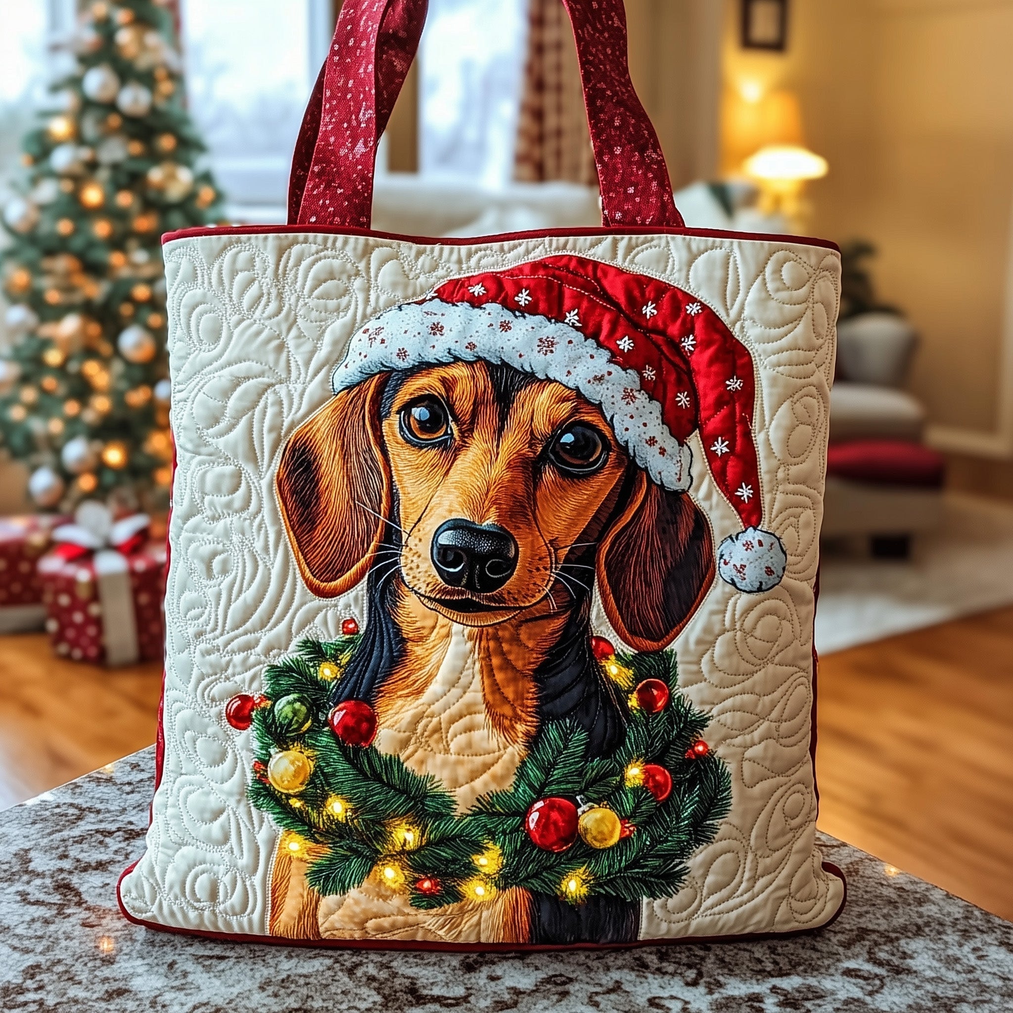 Dachshund Charm Quilted Tote Bag GFTOTP12406