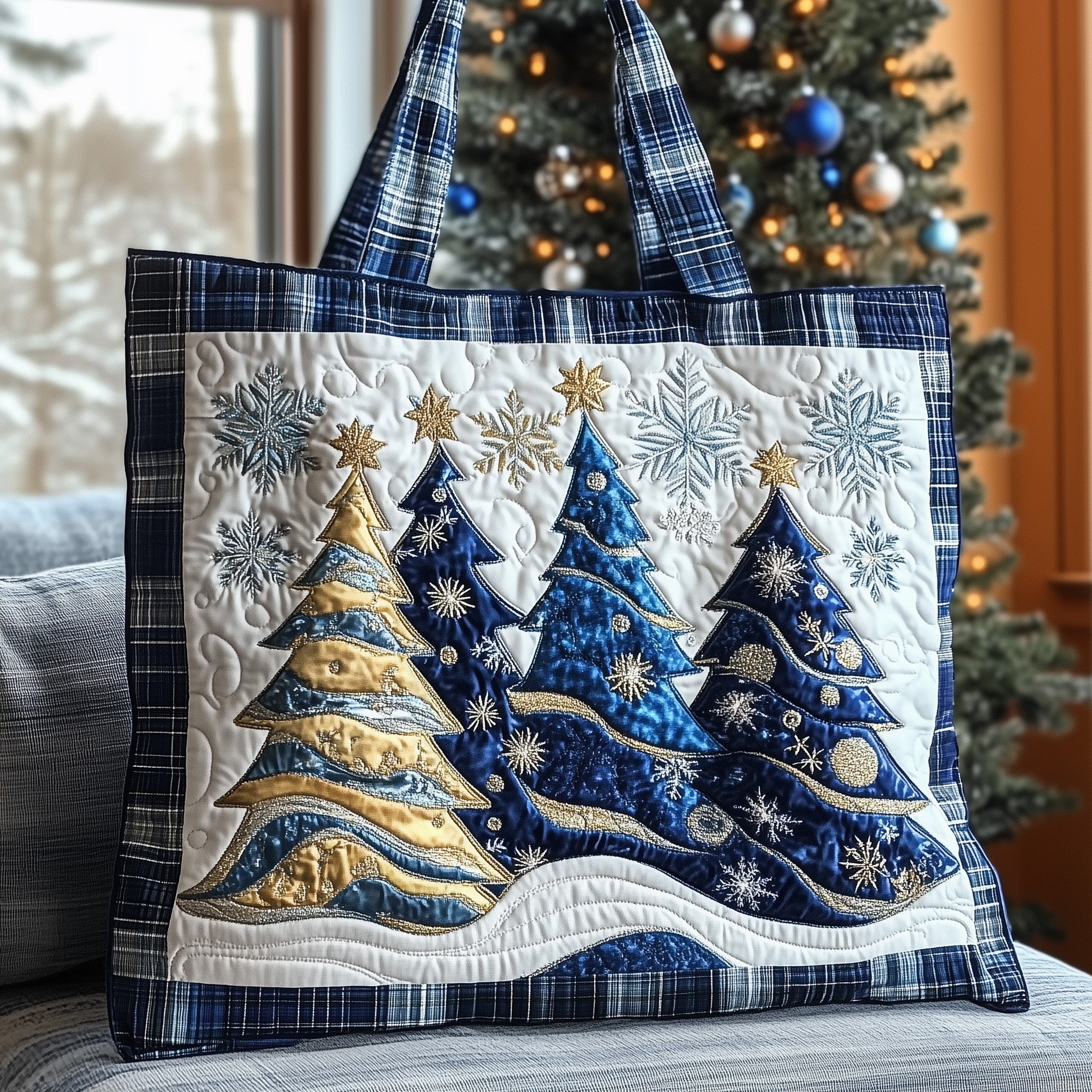 Holiday Evergreen Quilted Tote Bag GFTOTP12535