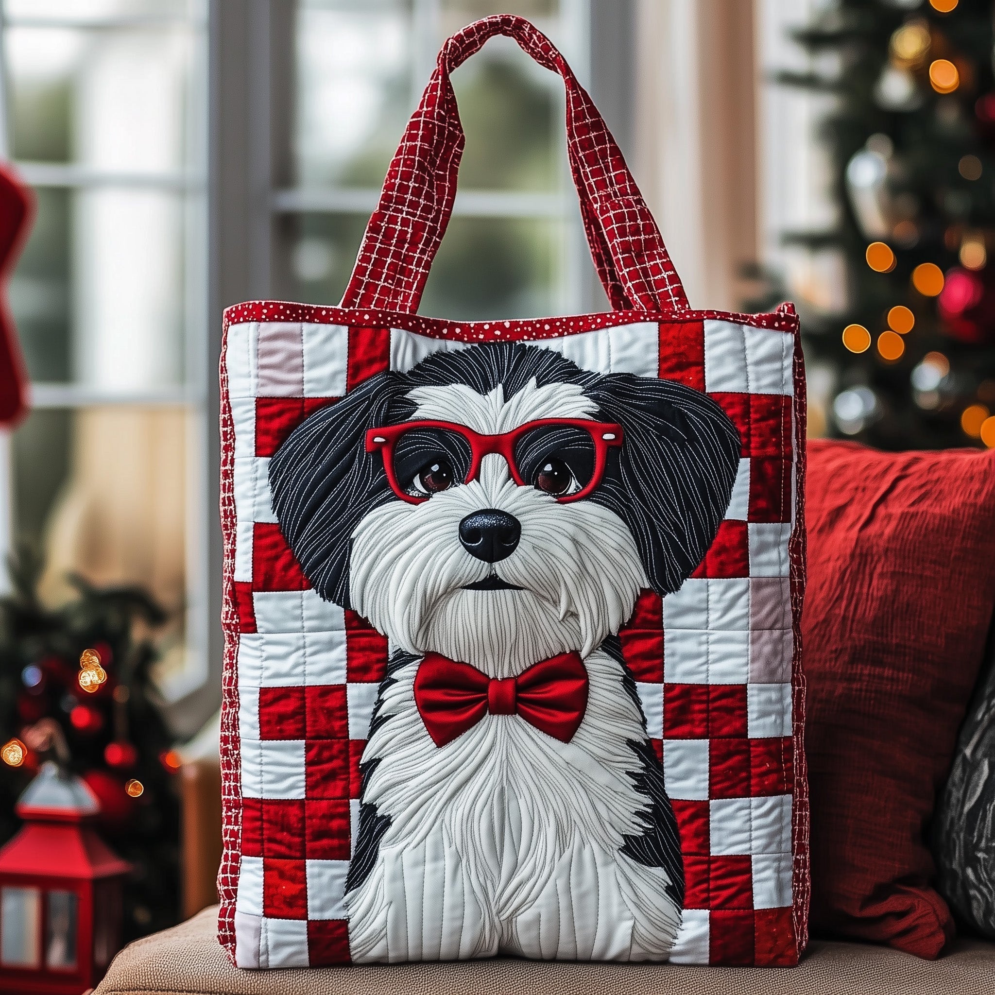 Jolly Schnauzer Quilted Tote Bag GFTOTP12560